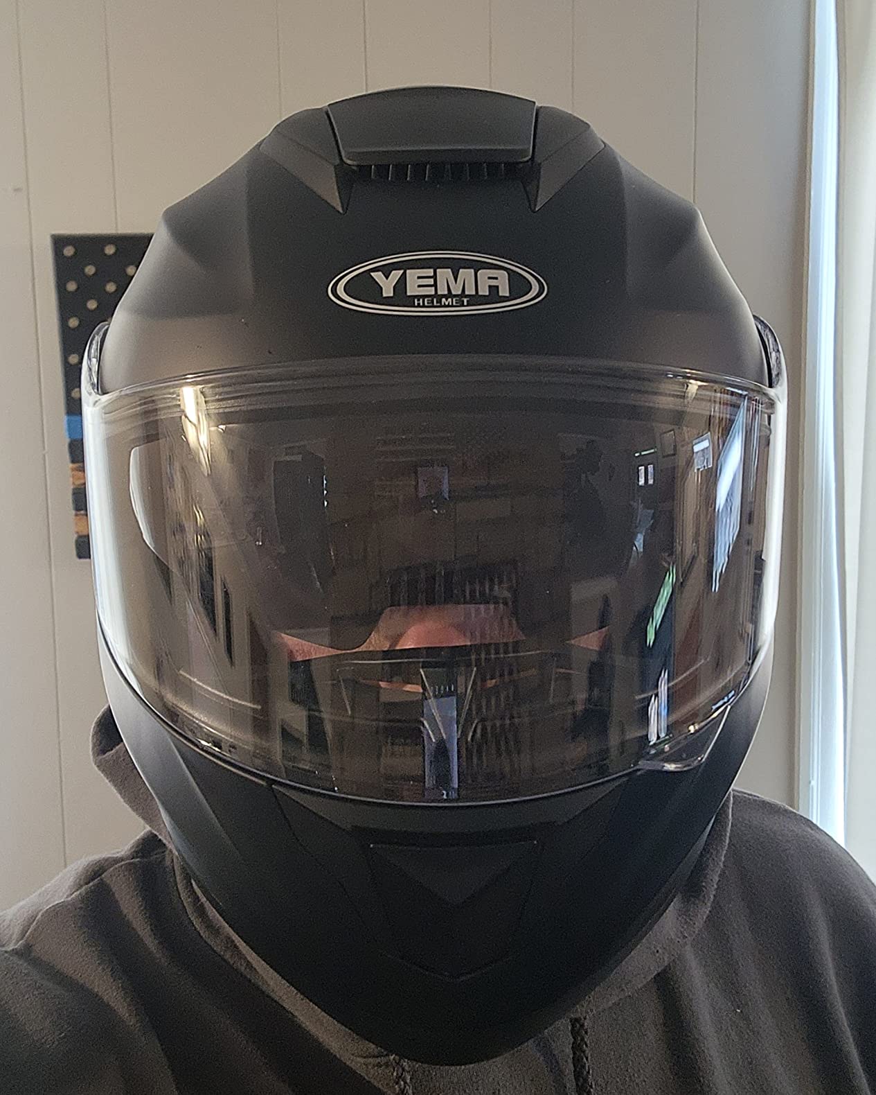 YEMA Modular Motorcycle Helmets, DOT Approved Full Face Motorcycle Helmet with Flip Up Dual Visor customer photo 2