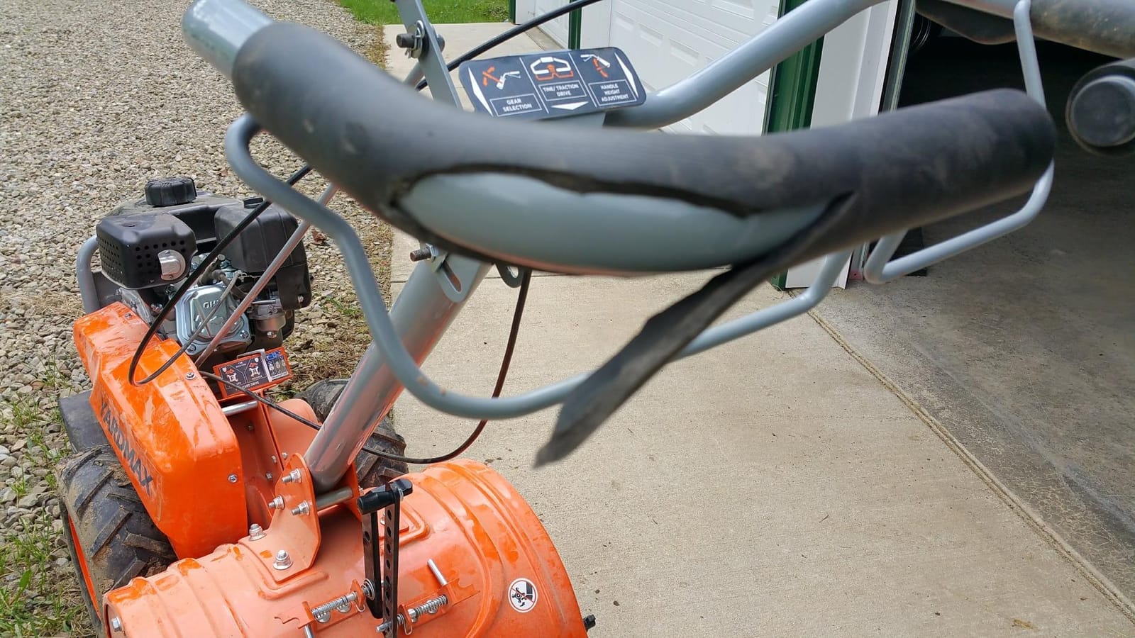 YARDMAX 18 in. 212 cc Gas OHV Engine Rear Tine Tiller with Dual Rotating Tilling customer photo 1