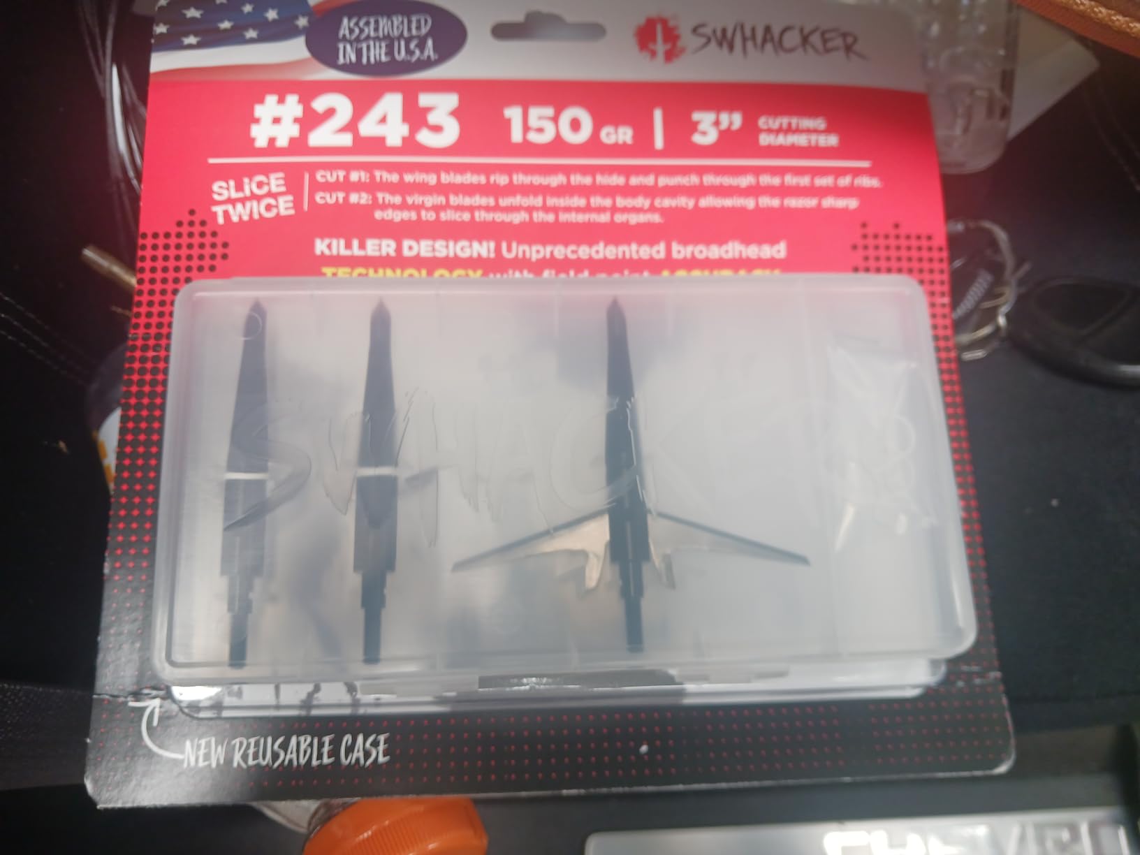 Swhacker #243 Mechanical Broadheads 150 Grain, 2-Blade Expandable Broadhead, 3.0
