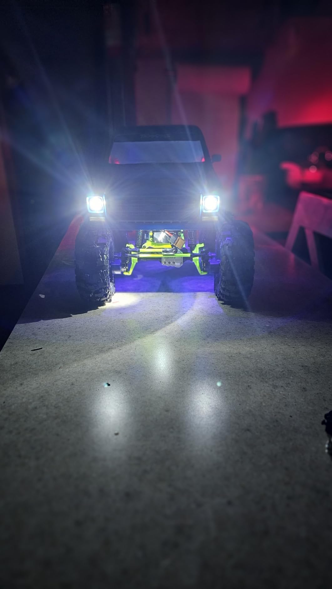 ShareGoo 4Leds LED Light Headlights Taillight Kit Accessories Compatible with Traxxas HSP Tamiya Redcat RC4WD Axial SCX10 1/10 1/12 RC Car Truck Tank Crawler customer photo 1