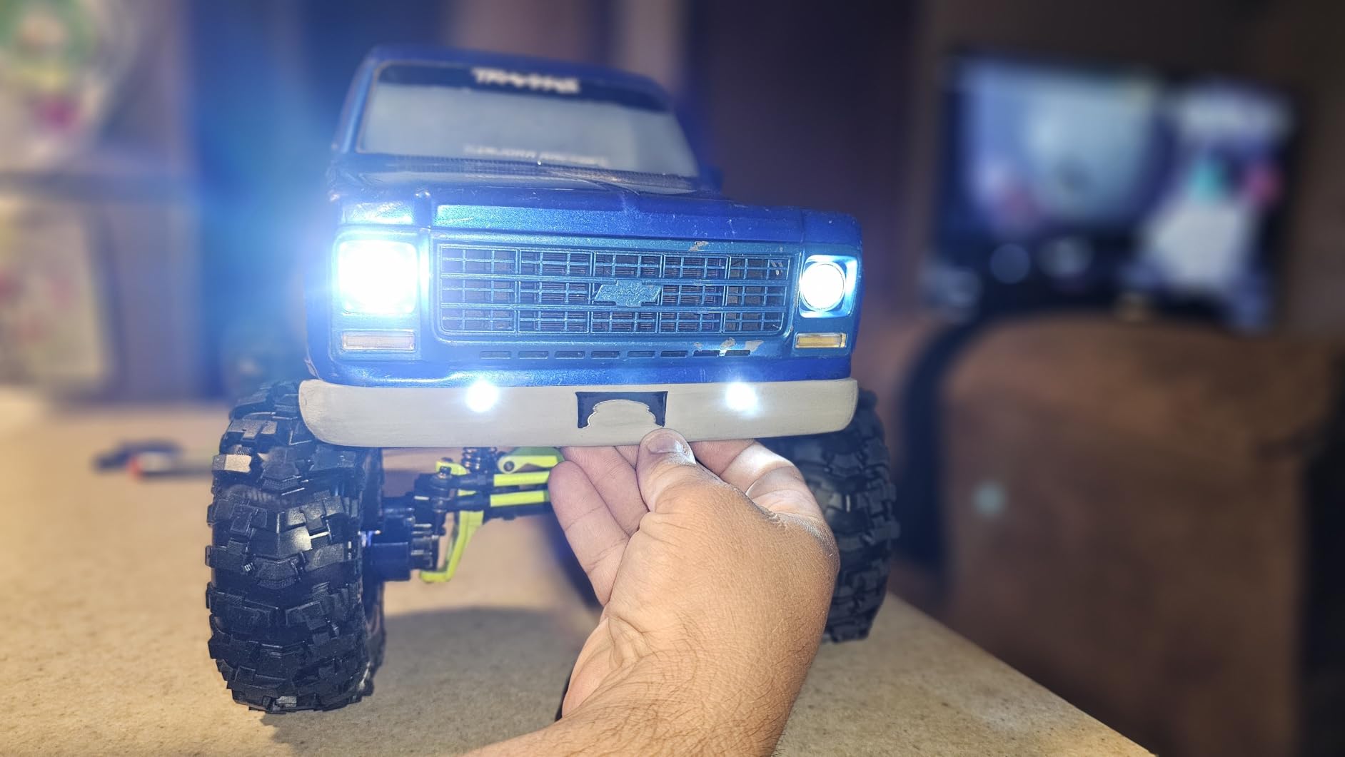 ShareGoo 4Leds LED Light Headlights Taillight Kit Accessories Compatible with Traxxas HSP Tamiya Redcat RC4WD Axial SCX10 1/10 1/12 RC Car Truck Tank Crawler customer photo 2