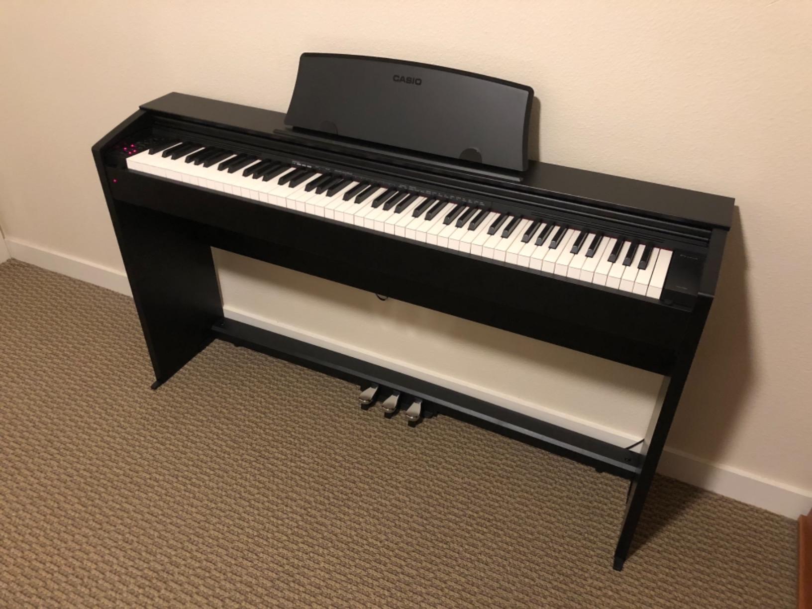 Casio Privia PX-770 - 88-Key Weighted Console Digital Piano | Tri-Sensor II Scaled Hammer Action Keys | AiR Sound Source, 19 Tones, Concert Play, 16W Stereo Speakers, USB-MIDI | Elegant Brown Cabinet customer photo 1