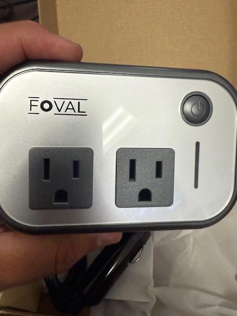200W Car Power Inverter, FOVAL 12V DC to 110V AC Car Inverte with 4 USB Ports Car Outlet Adapter, Power Inverter for Vehicles, Car Plug Adapter Outlet for Laptop Computer Charger (Gray) customer photo 1