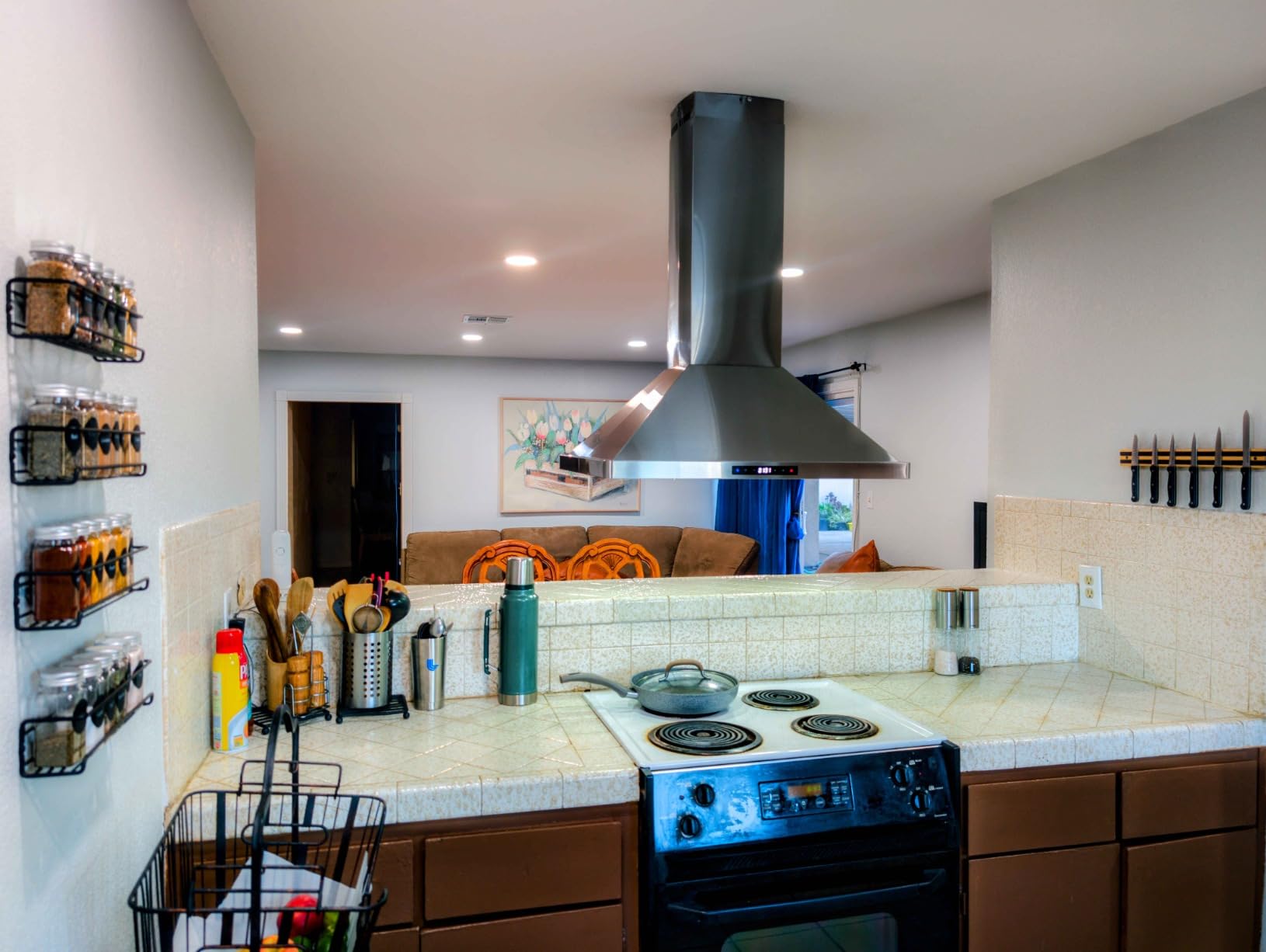 30 in. Lumin Coll 380 CFM Ducted Island Range Hood, LED, Stainless Steel | Cosmo COS-63ISS75 Soft Touch Controls, 3 Fan Speeds, Permanent Dishwasher-Safe Baffle Filters, Timer and Clock customer photo 1