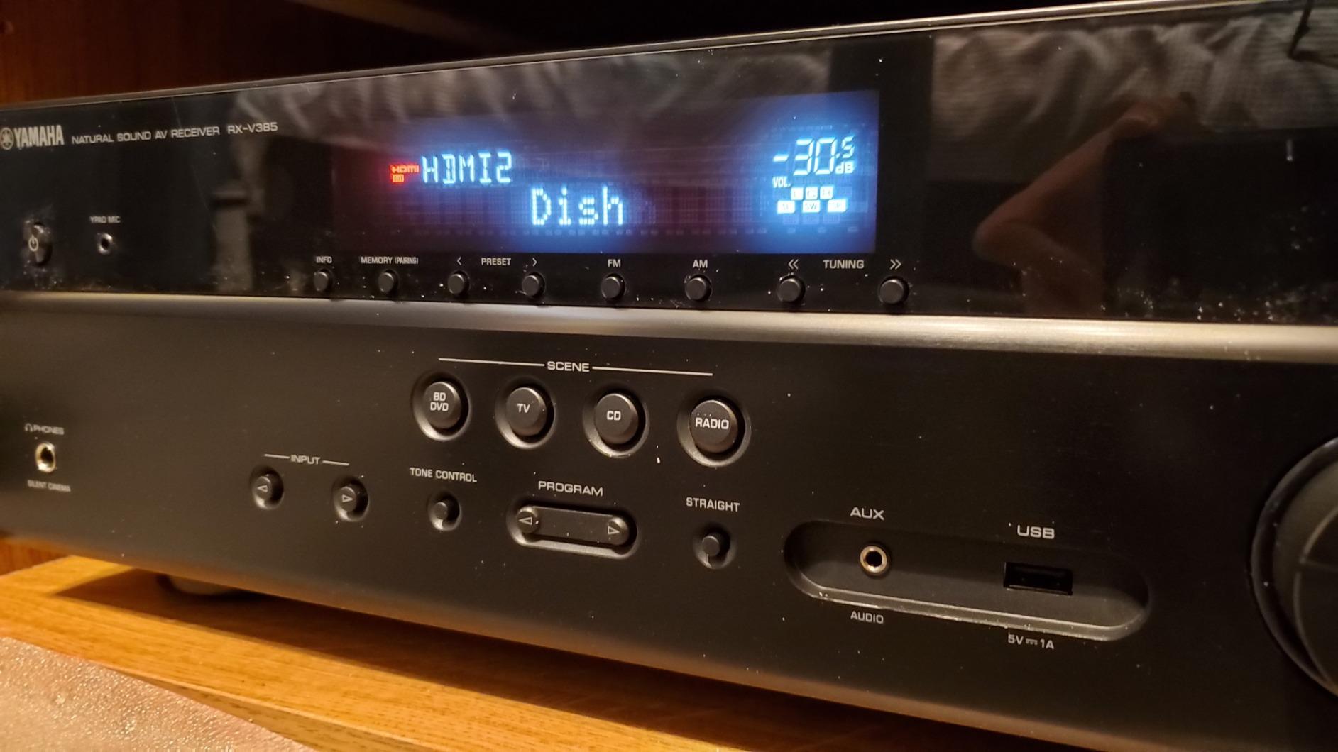 YAMAHA RX-V385 5.1-Channel 4K Ultra HD AV Receiver with Bluetooth customer photo 1