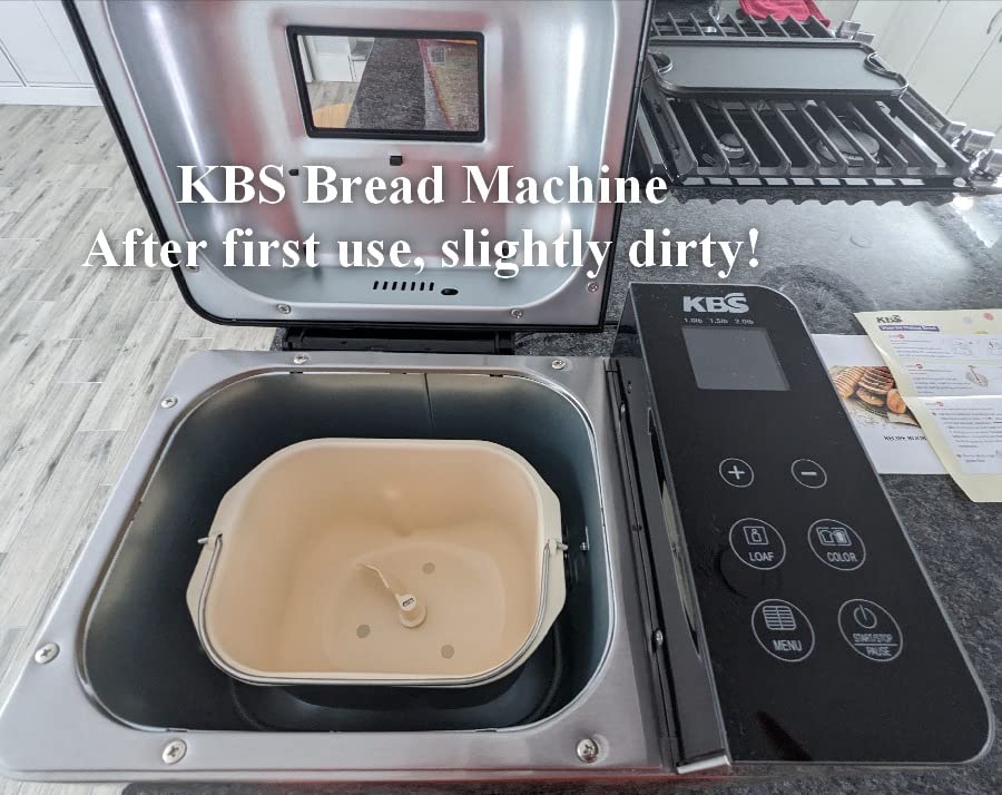 KBS Pro 710W 2.2LB Bread Maker, Stainless Steel 17-in-1 Smart Bread Machine with Healthy Ceramic Pan, Automatic Nut Dispenser, Tempered Glass Touch Panel, 3 Crust Colors, 15H Timer & Keep-Warm, Recipes customer photo 1