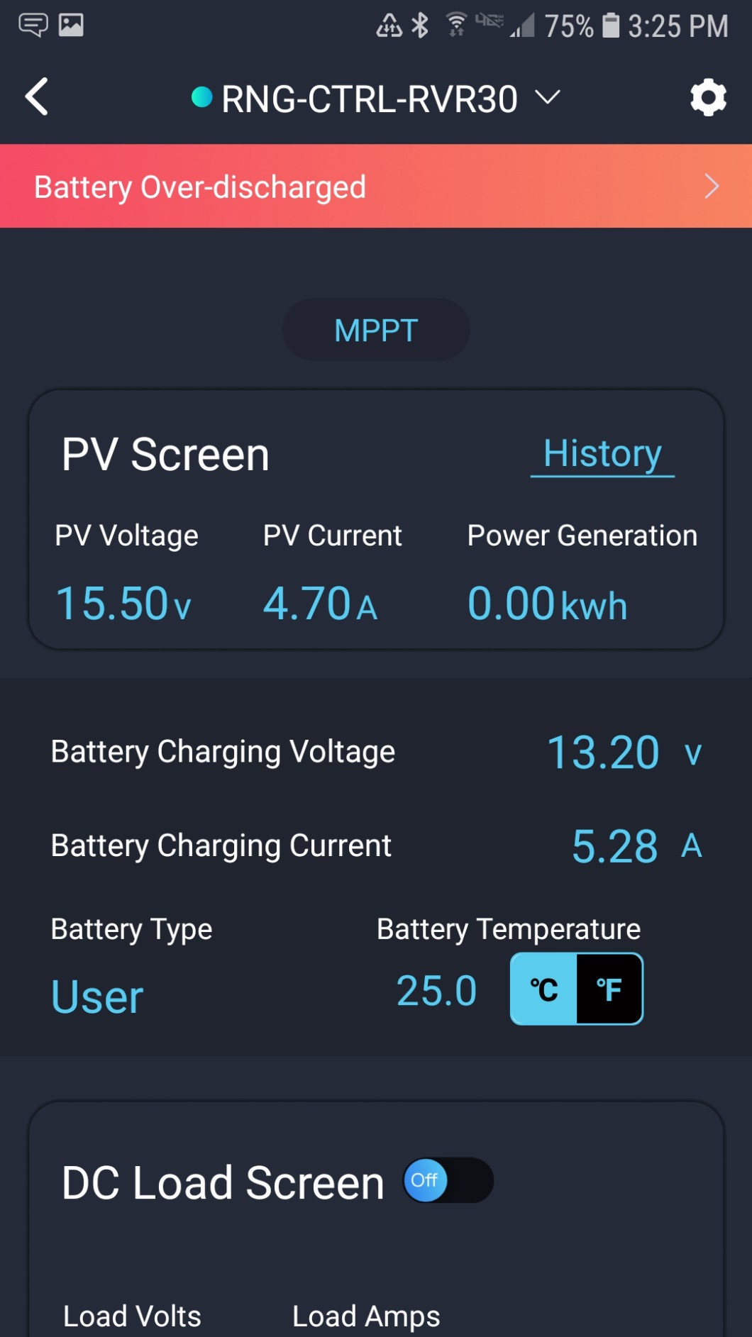 Renogy Rover 30A 12V/24V Auto DC Input MPPT Solar Charge Controller Parameter Adjustable LCD Display Solar Panel Regulator fit for Gel Sealed Flooded and Lithium Battery, Rover 30A,Black customer photo 1