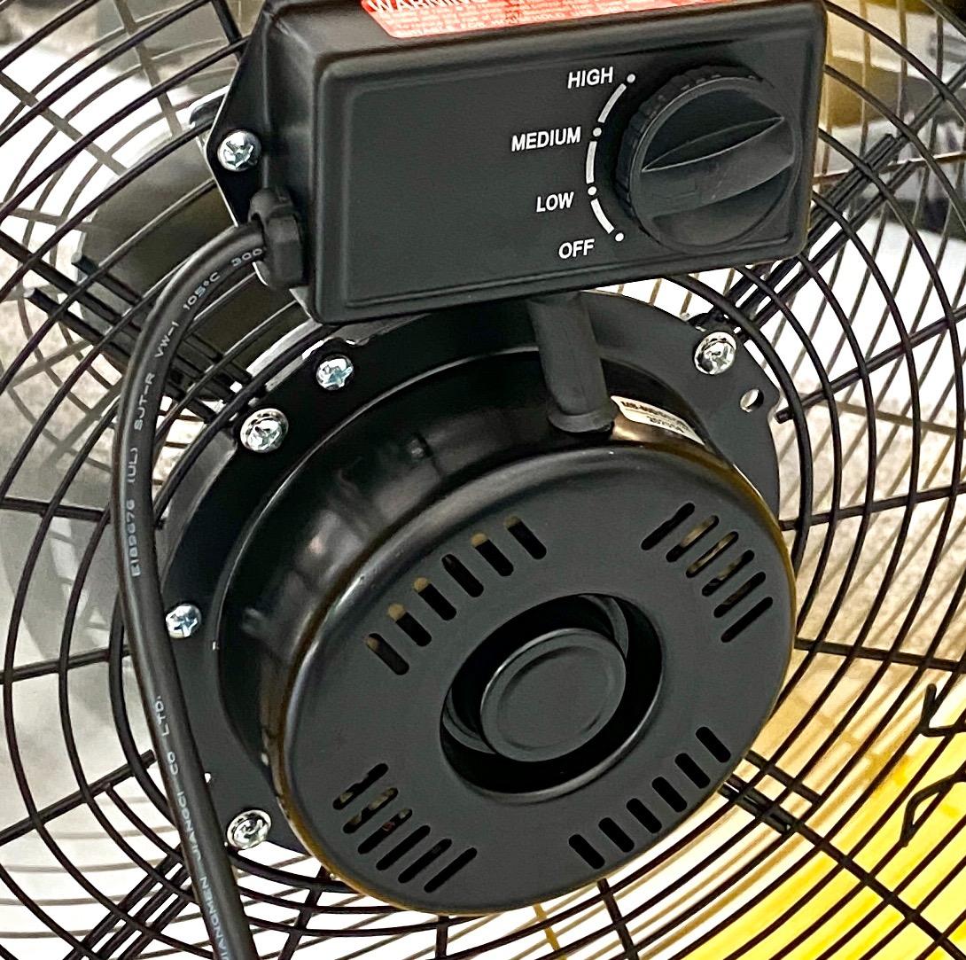Tornado 24 Inch High Velocity Heavy Duty Tilt Metal Drum Fan, 7700 CFM, 3 Speed, 1/3 HP, 8 FT Cord, ETL Safety Listed (Yellow) customer photo 2