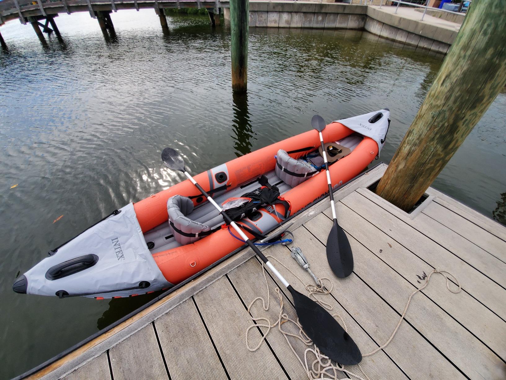 INTEX Excursion Pro K2 Inflatable Kayak 2-Person Set with Paddles & Pump | 68309EP - Portable Sit-on Tandem Kayak with Removable Skegs and Two Dry Bags for Gear, 12ft 9in x 3ft customer photo 1