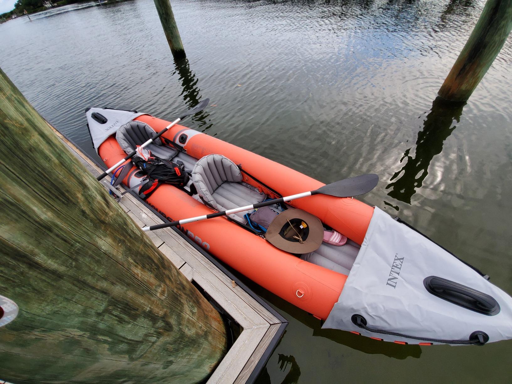 INTEX Excursion Pro K2 Inflatable Kayak 2-Person Set with Paddles & Pump | 68309EP - Portable Sit-on Tandem Kayak with Removable Skegs and Two Dry Bags for Gear, 12ft 9in x 3ft customer photo 2