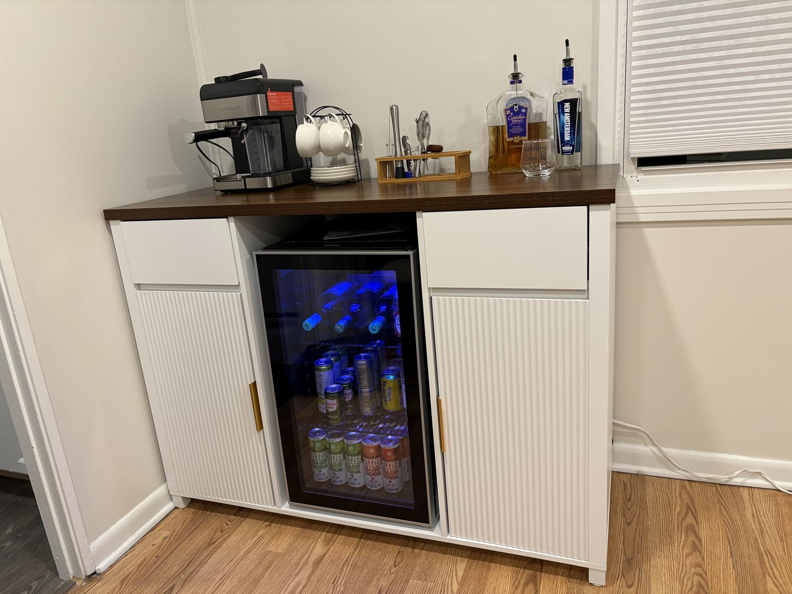 Antarctic Star 26 Bottle 130 Can Wine Cooler/Cabinet Beverage Refrigerator Mini Wine Cellar Beer Soda Clear Glass Door Bar Fridge Quiet Compressor Adjust Temp Freestanding 3.2cu.ft Black customer photo 1
