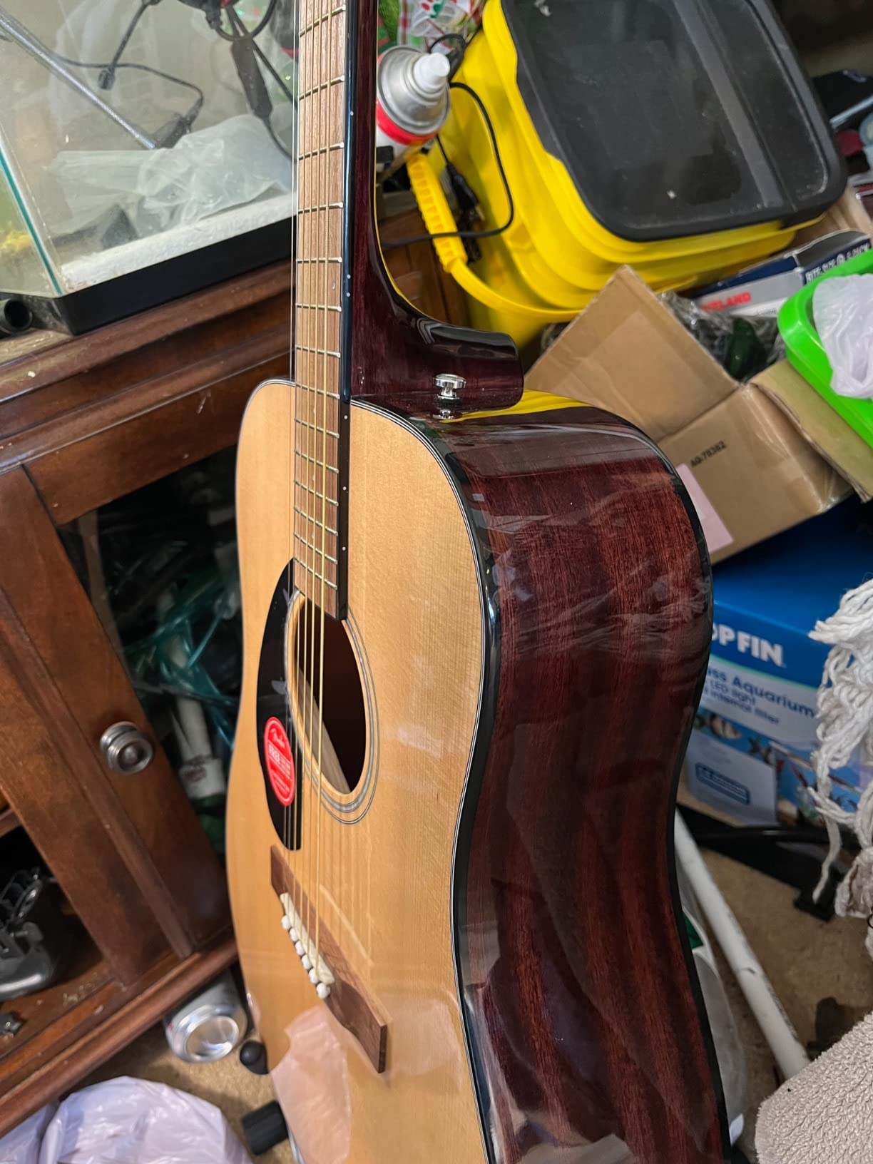 Fender Left-Handed Acoustic Guitar, CD-60S, Dreadnought with Walnut Fingerboard, Glossed Natural Finish, Mahogany Construction customer photo 2