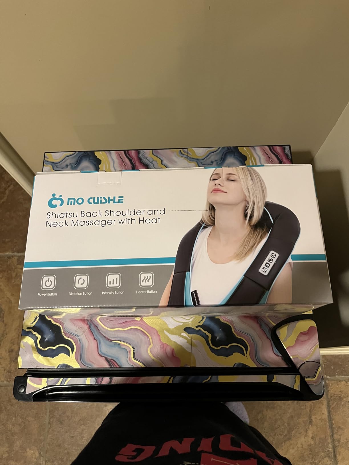 Mo Cuishle Women Men Gifts, Shiatsu Back Shoulder & Neck Massager with Heat | Electric Deep Tissue 4D Kneading Massage, Best Gifts for Mom Dad Wife Husband her Him, Christmas, Birthday (NOT Cordless) customer photo 1