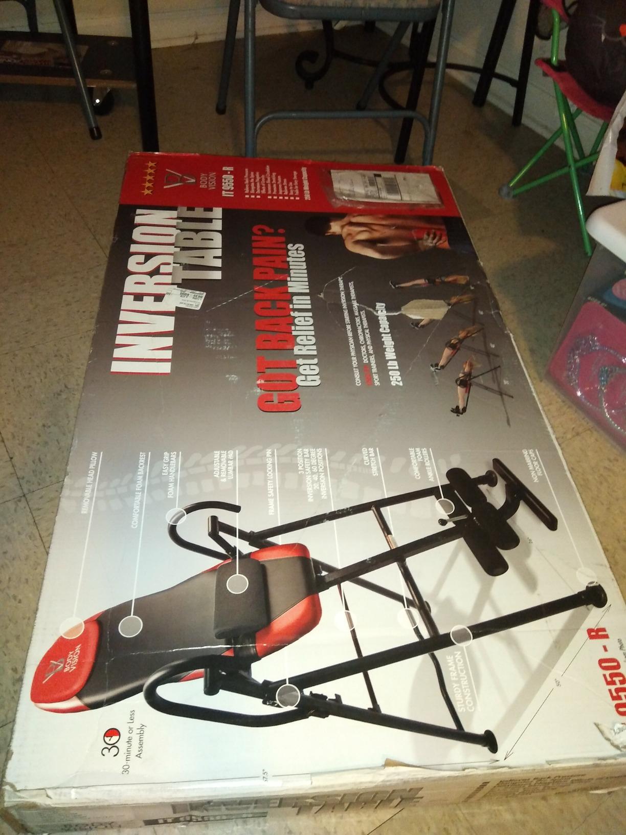 Body Vision IT9550 Deluxe Inversion Table with Adjustable Head Rest & Lumbar Support Pad, Heavy Duty up to 250 lbs., Red customer photo 2