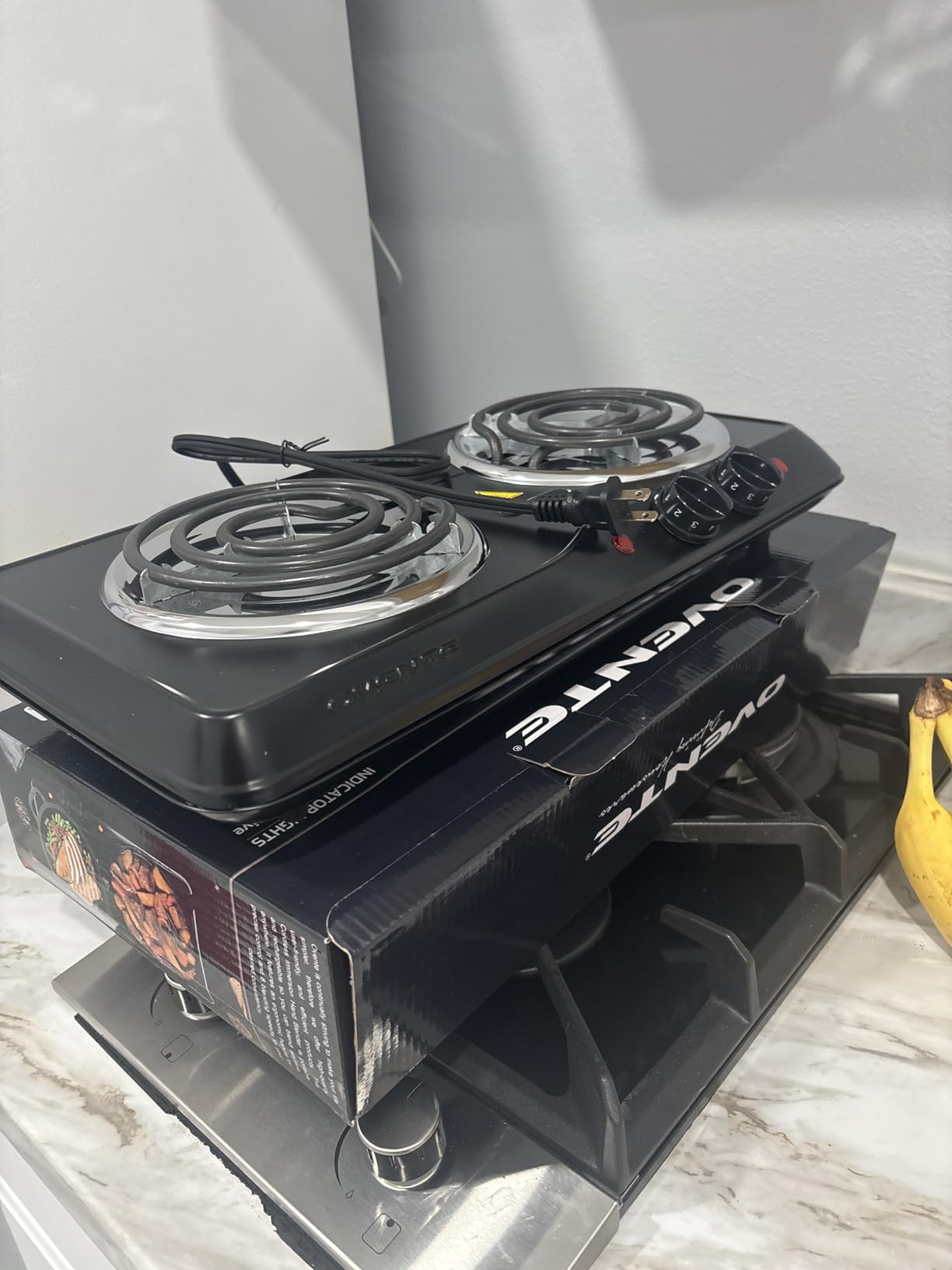 OVENTE Electric Double Burner, 1700W Coil Hot Plate, Black BGC102B | 6