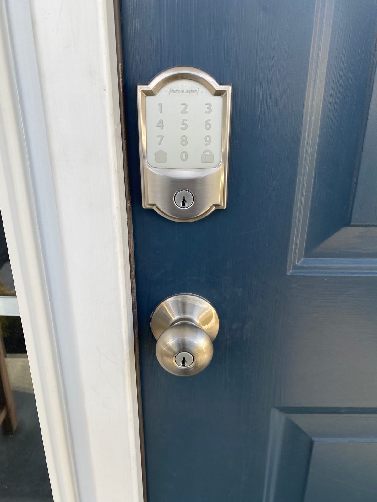 Schlage Encode Smart WiFi Deadbolt Lock with Camelot Trim, Satin Nickel | Keyless entry door lock, Touchscreen keypad, App control, Alexa, Google Home, Ring & Airbnb compatible, Certified security customer photo 1