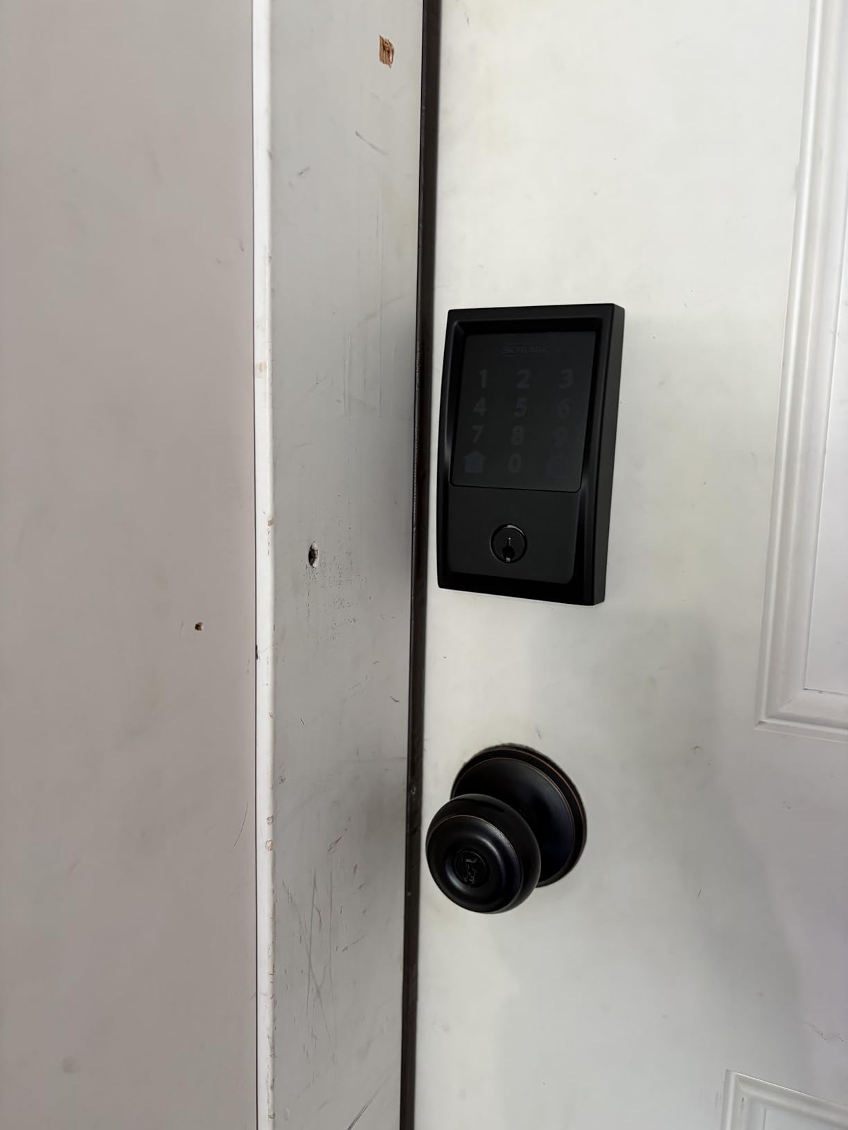 Schlage Encode Smart WiFi Deadbolt Lock with Camelot Trim, Satin Nickel | Keyless entry door lock, Touchscreen keypad, App control, Alexa, Google Home, Ring & Airbnb compatible, Certified security customer photo 2