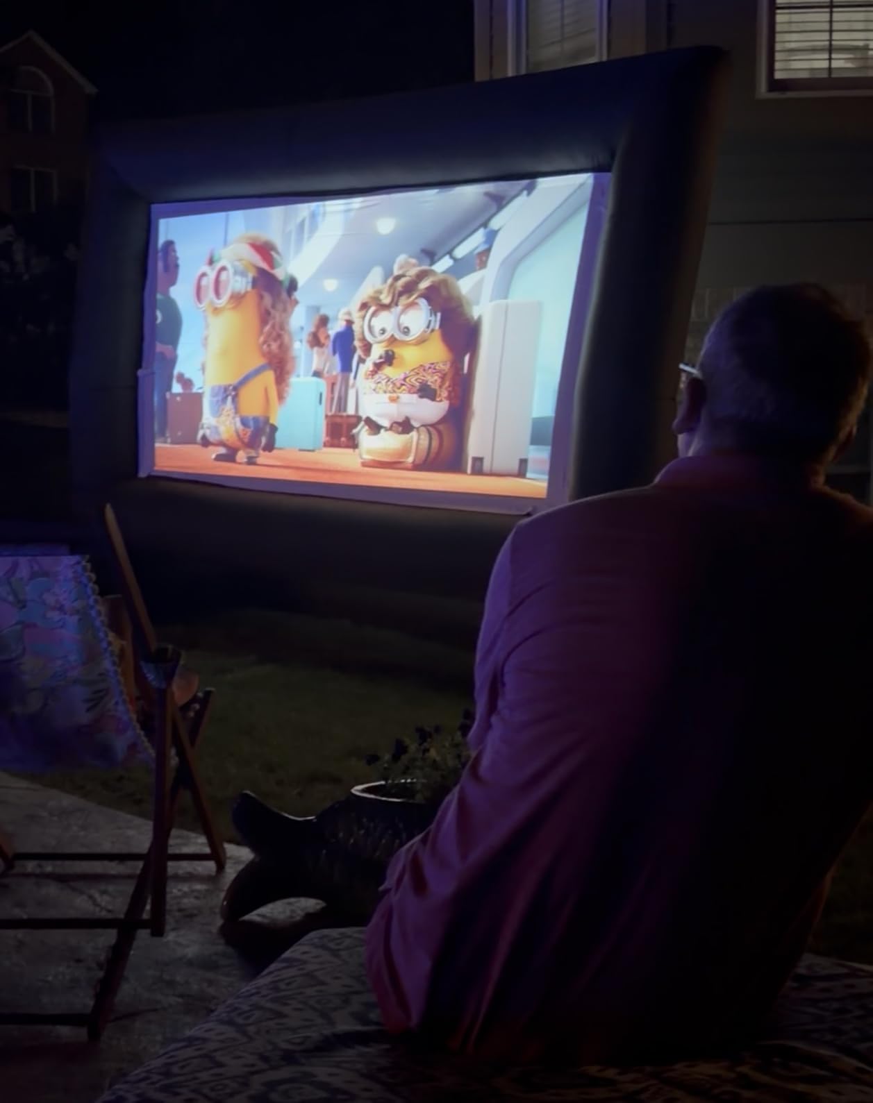 XHYCPY 16ft Inflatable Movie Screen Outdoor Projector Screen with Air Blower Storage Bag - Front/Rear Projection, Easy Set Up Blow Up Screen for Backyard Movie Night, Theme Parties, Celebrations customer photo 2