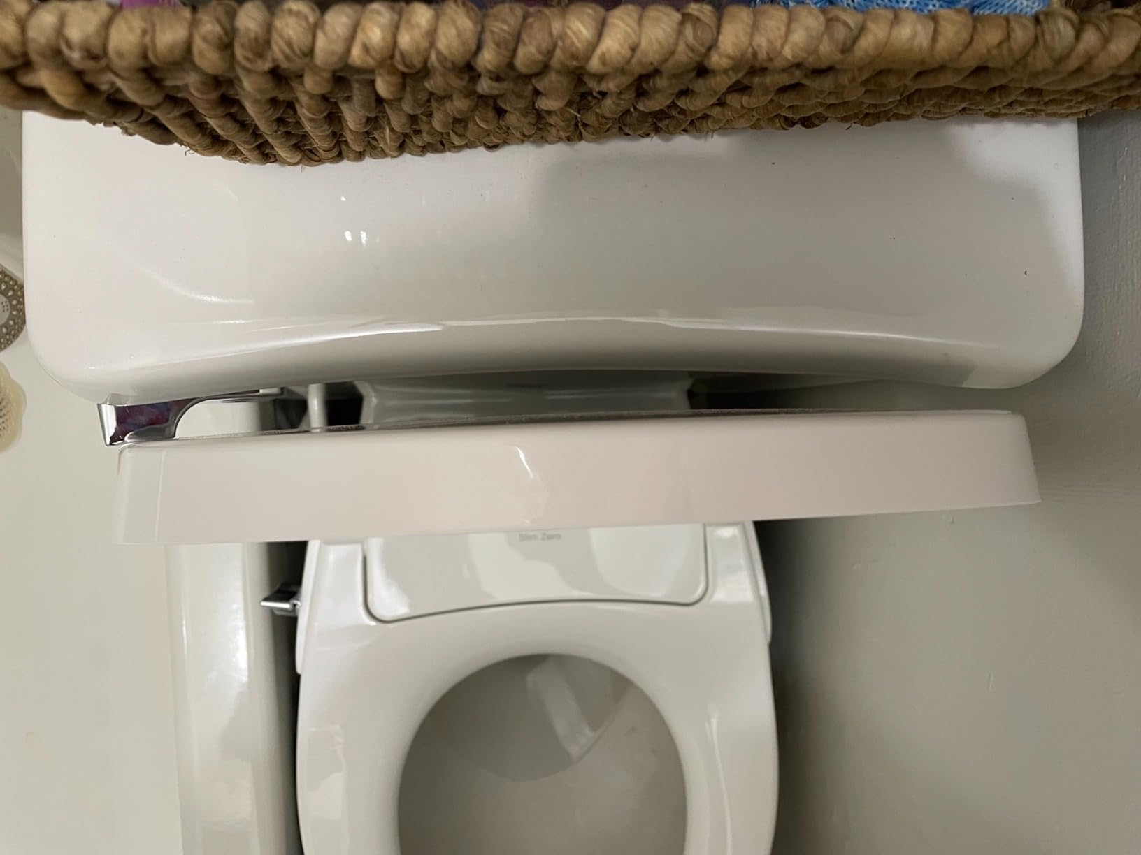 Bio Bidet Slim Zero Non Electric Bidet Toilet Seat Elongated, Low Profile Seat with Slow Close Lid, Battery Powered Night Light, Dual Nozzles, White customer photo 1
