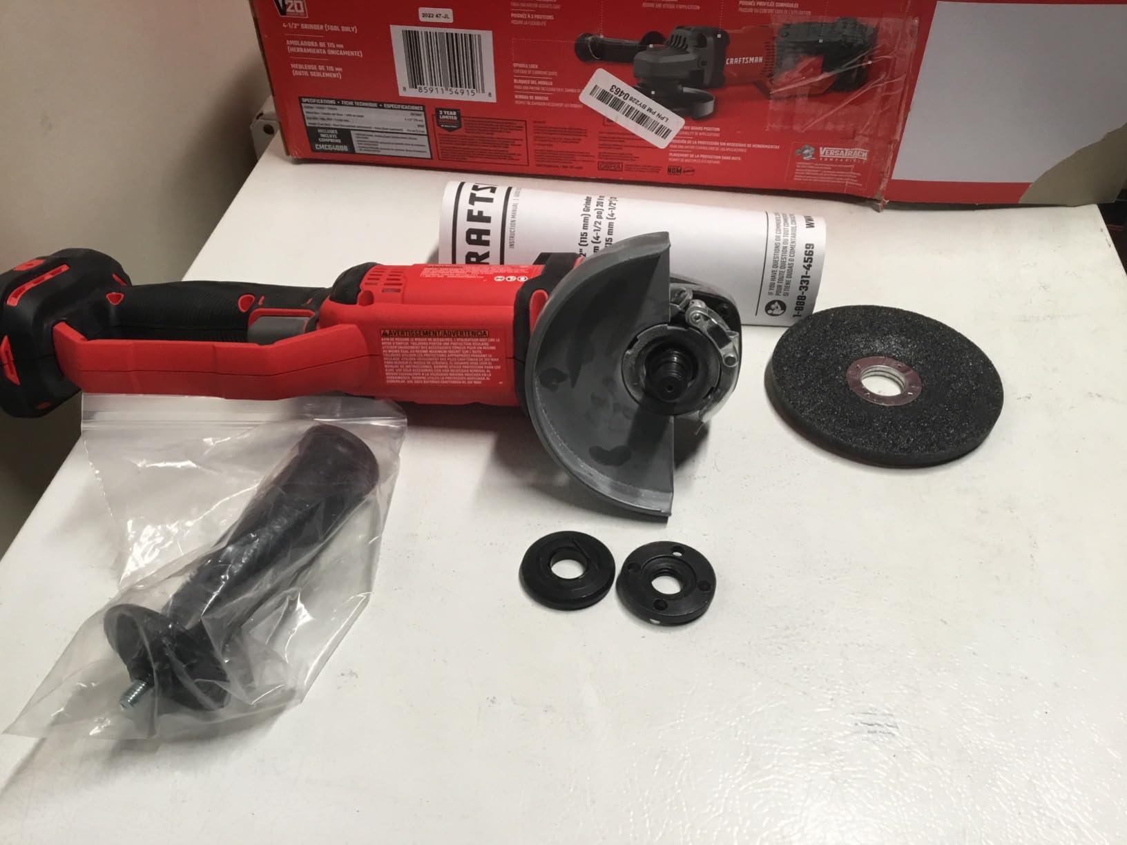 CRAFTSMAN V20* Angle Grinder, Small, 4-1/2-Inch, Tool Only (CMCG400B) customer photo 1