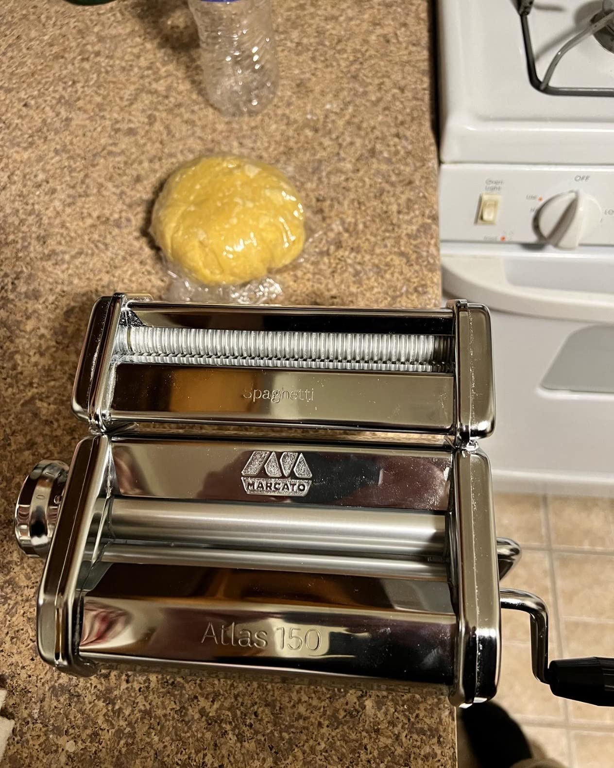 MARCATO Made in Italy Atlasmotor 110V Electric Pasta Machine, Chrome Steel. Set includes Atlas 150, handcrank, clamp, Pastadrive motor, and instruction manual customer photo 1