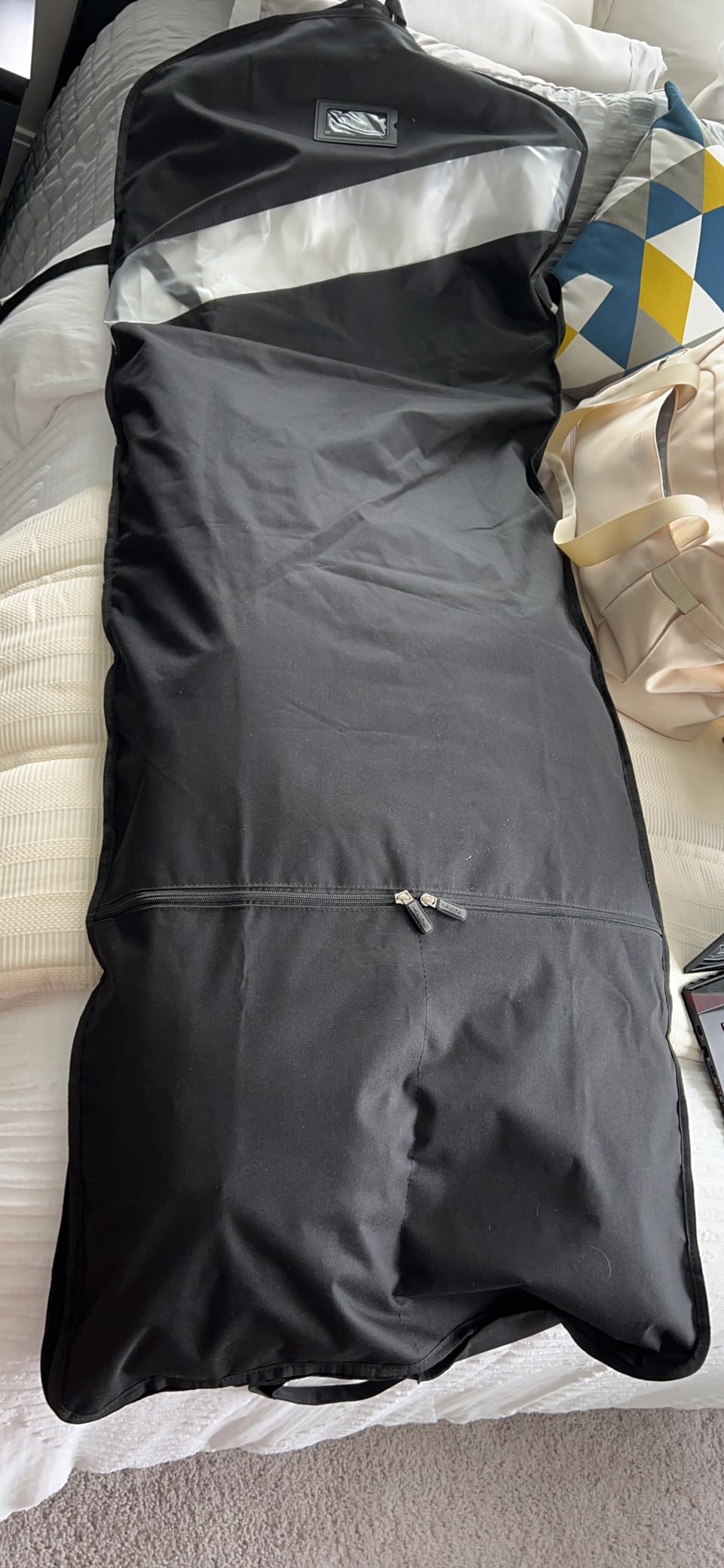 66'' Tri-fold Extra Long Dress Garment Bag, Premium & Breathable Tear-resistant Hanging Suit Cover for Travel and Storage customer photo 1