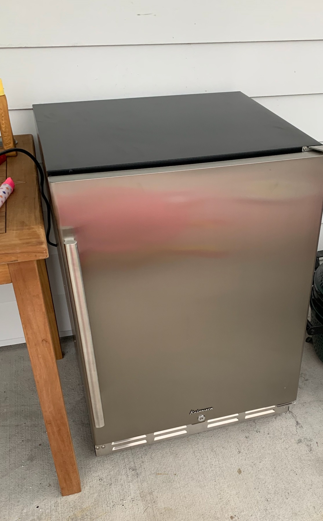 Kalamera 24 inch Stainless Steel Beverage Refrigerator, Outdoor Mini Fridge | Under Counter Beverage Cooler for 154 Cans with 32-41℉ Temperature Range - Soda, Beer Refrigerator with Soild Stainless Door customer photo 1