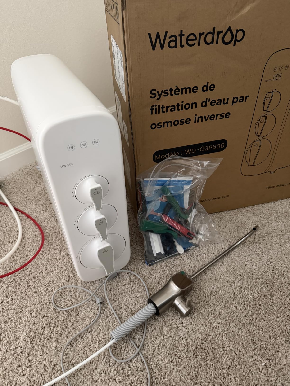 Waterdrop G3P600 Reverse Osmosis System, 600 GPD Tankless RO Water Filter, NSF/ANSI 42, 53, 58 & 372 Certified, 8-Stage customer photo 1