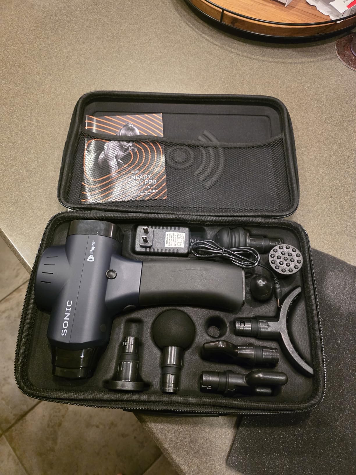 Lifepro Sonic Massage Gun - Percussion Muscle Massager for Athletes with 8 Massage Heads and 5 Speed Settings - Deep Tissue Back and Muscle Massage Gun for Recovery customer photo 1