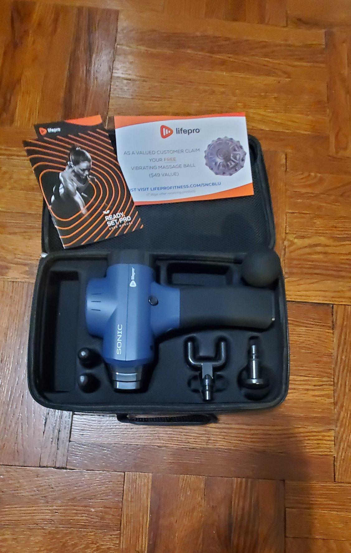 Lifepro Sonic Massage Gun - Percussion Muscle Massager for Athletes with 8 Massage Heads and 5 Speed Settings - Deep Tissue Back and Muscle Massage Gun for Recovery customer photo 2