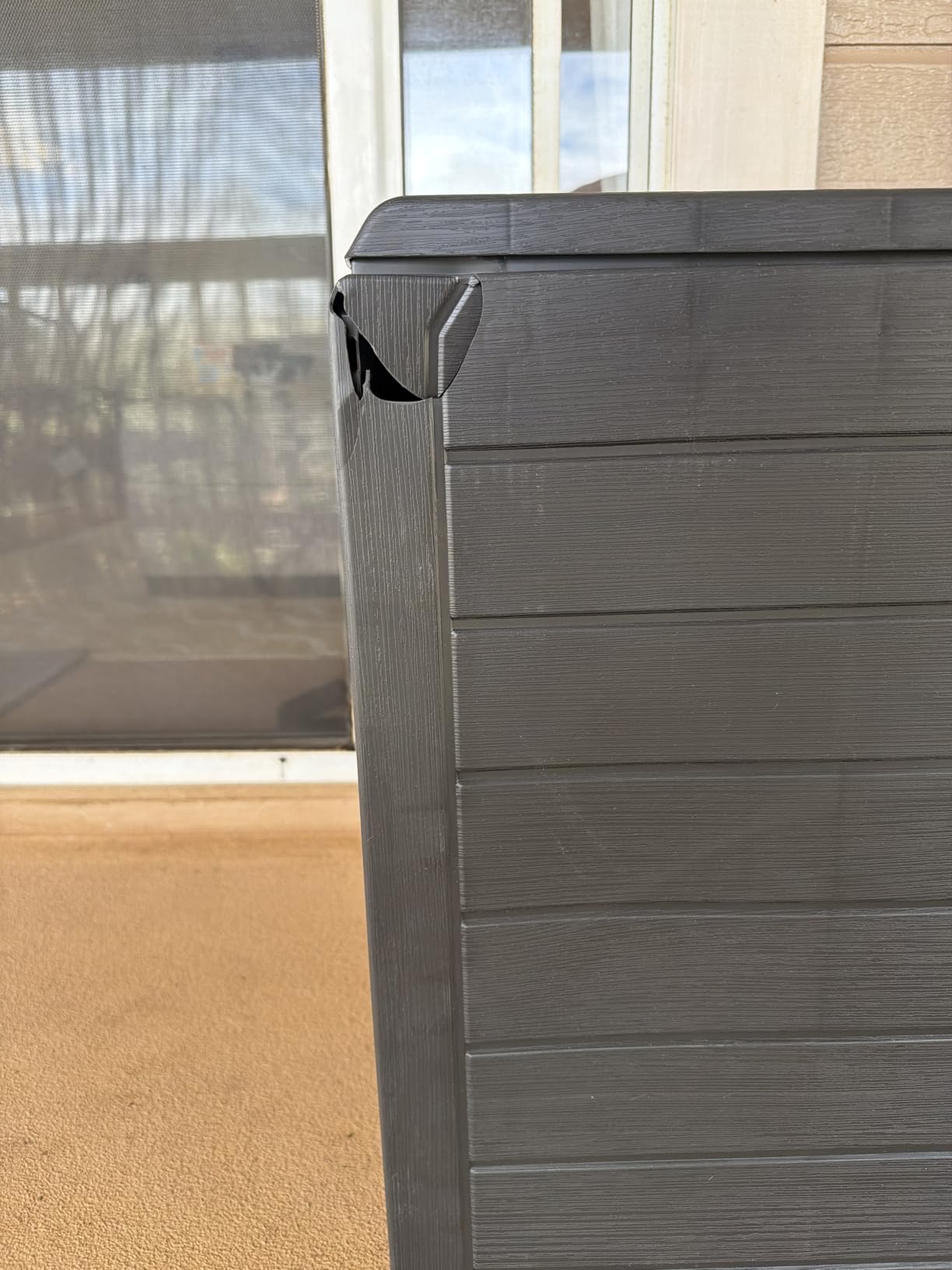Keter Marvel Plus 71 Gallon Resin Deck Box-Organization and Storage for Patio Storage Box Outdoor Cushions, Throw Pillows, Garden Tools and Pool Accessories, Dark Grey | Grey, Resin, Compact, Weatherproof, Lockable, Durable, Easy Assembly, Organization, Patio Cushions Storage customer photo 2