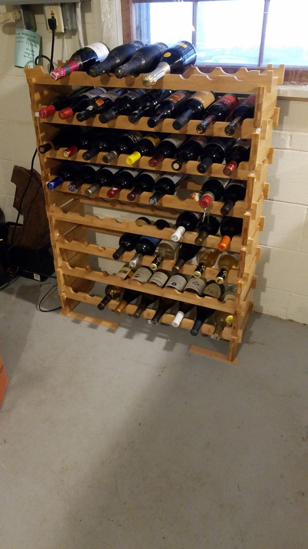 DECOMIL - 72 Bottle Stackable Modular Wine Rack Wine Storage Rack Solid Bamboo Wine Holder Display Shelves, Wobble-Free (Eight-Tier, 72 Bottle Capacity) customer photo 1