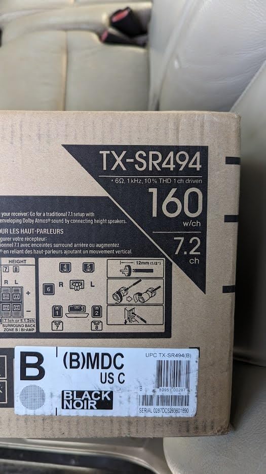 Onkyo TX-SR494 4K Ultra HD Dolby Atmos AV Receiver - 2019 Model customer photo 1