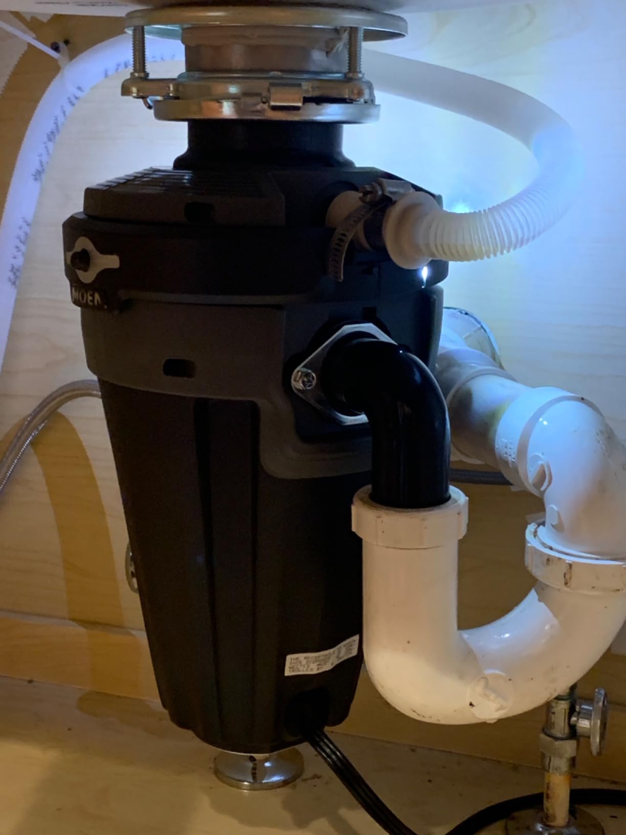 Moen Chef Series 1 HP Continuous Feed Lighted Garbage Disposal with Sound Reduction for Under Sink, Power Cord Included, EXL100C customer photo 1