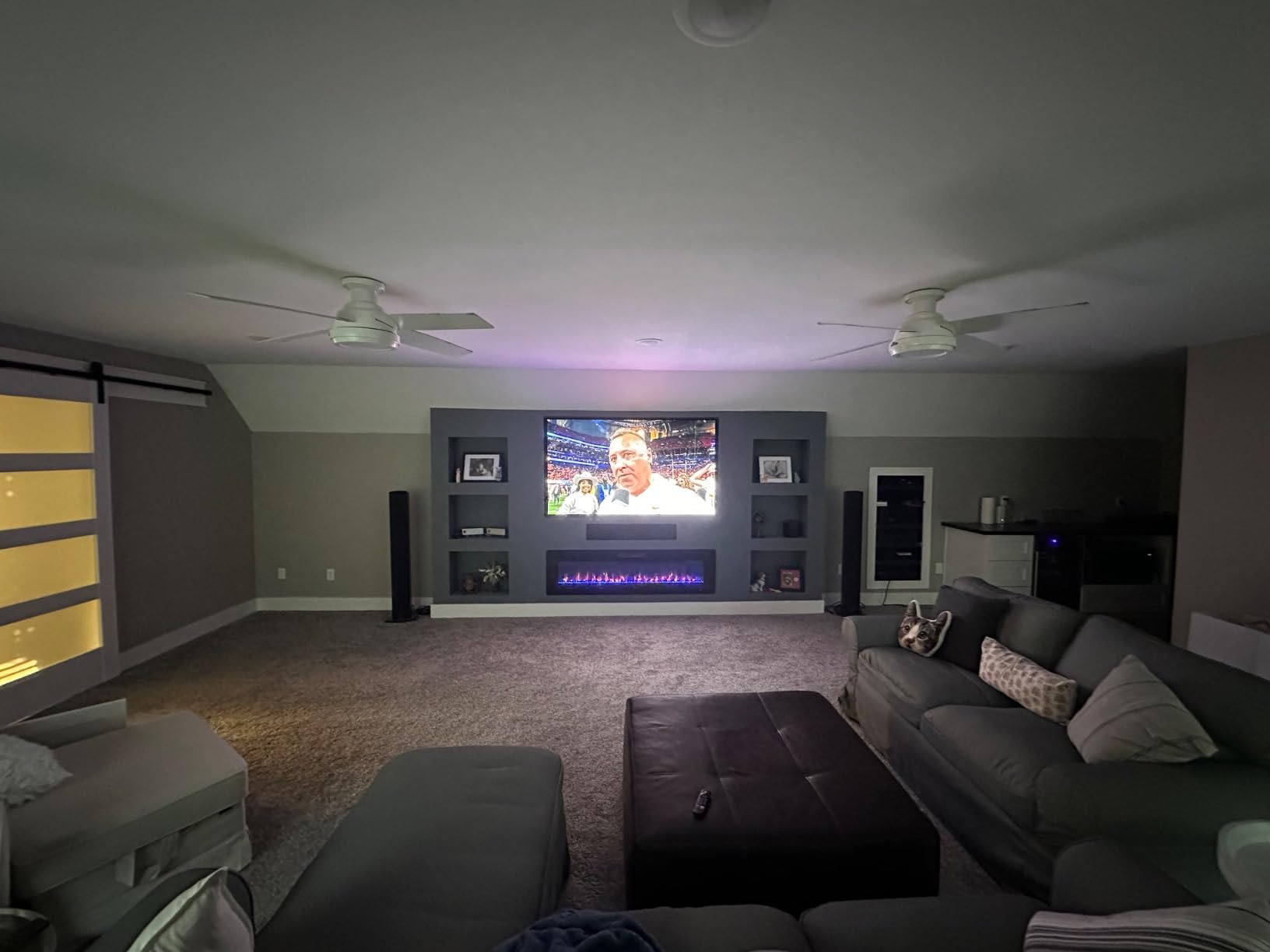 R.W.FLAME Electric Fireplace 50 inch Recessed and Wall Mounted, The Thinnest Fireplace Low Noise, Fit for 2 x 6 Stud, Remote Control with Timer, Touch Screen, Adjustable Flame Colors and Speed customer photo 2