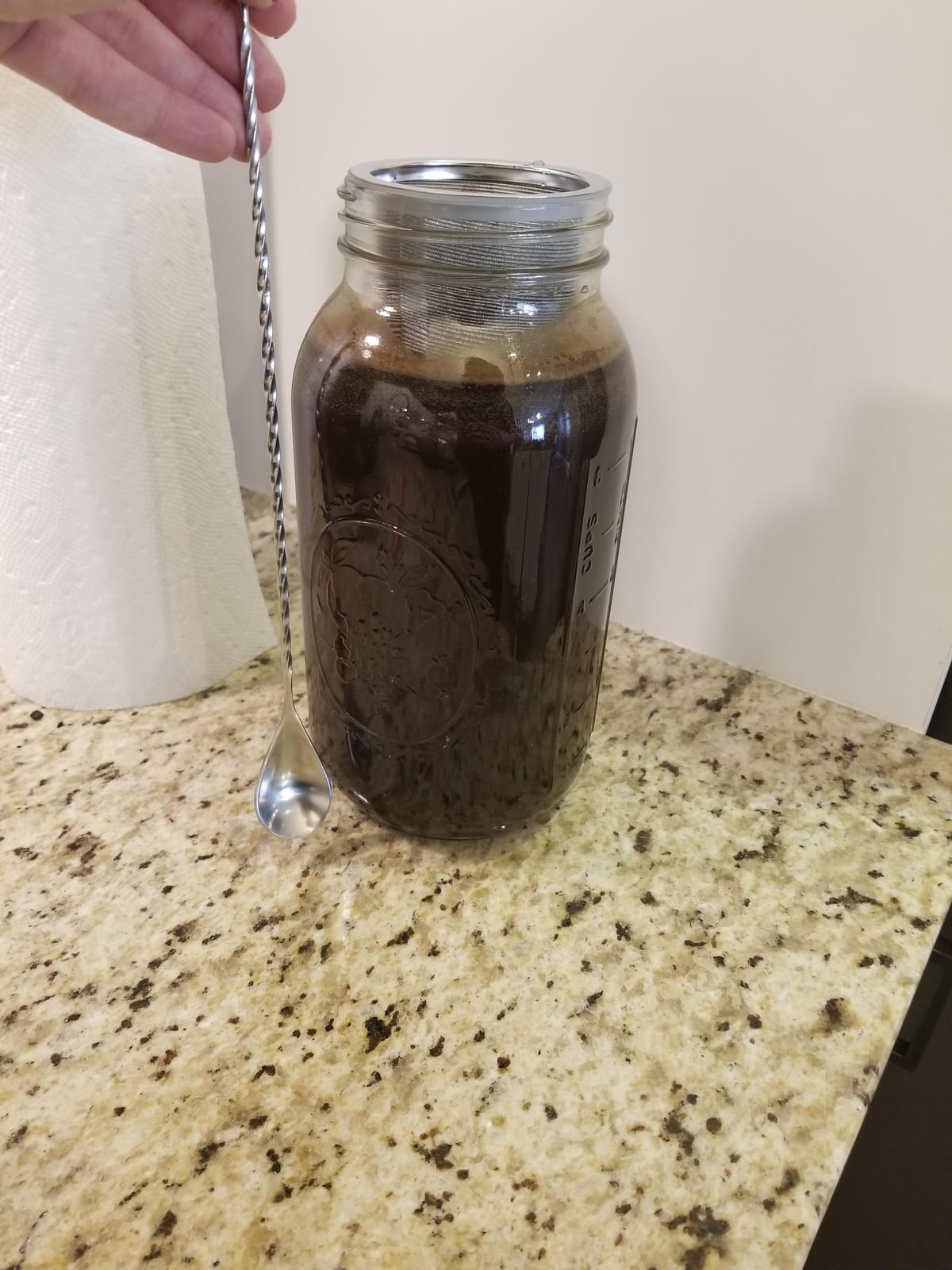 County Line Kitchen 64oz Cold Brew Coffee Maker with Leak Proof Lid - Gray | Glass Cold Brew Coffee Maker - Wide Mouth Mason Jar, Stainless Steel Filter & Leak-Proof Lid (64 oz) customer photo 1