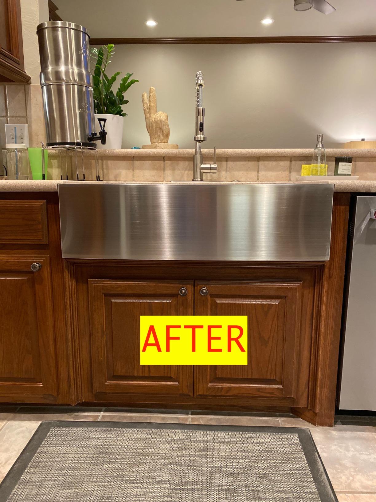 Sarlai 33 Farm Sink Stainless Steel - 33 x 22 Inch Farmhouse Kitchen Sink Ledge Workstation Apron Front Single Bowl 16 Gauge customer photo 2