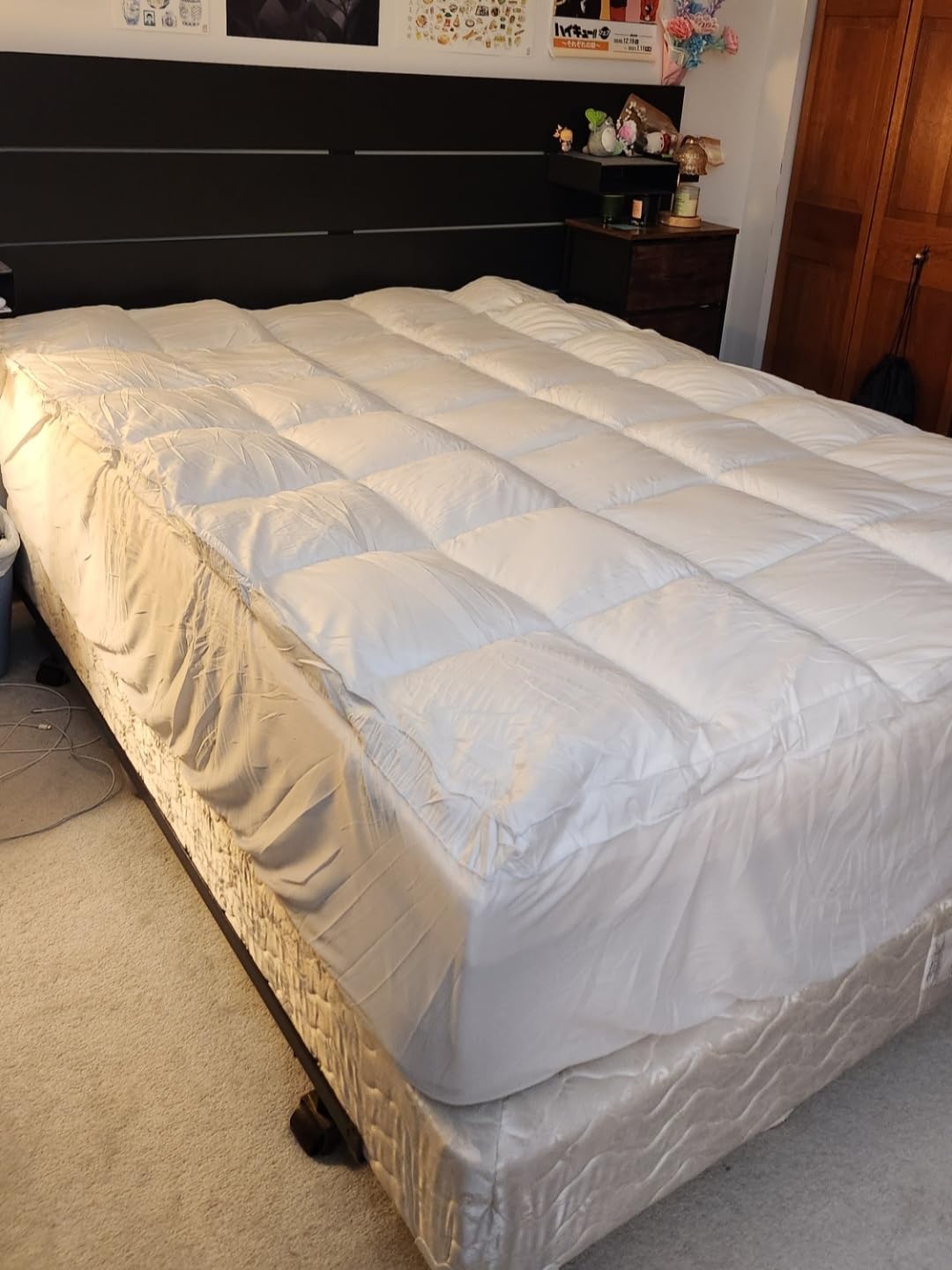 COONP Queen Mattress Topper, Cotton Extra Thick Pillow Top Mattress Pad | 100% Cotton Top Bed Topper Protector, Cooling Mattress Cover for Back Pain, Soft Breathable for Hot Sleeper, White customer photo 2