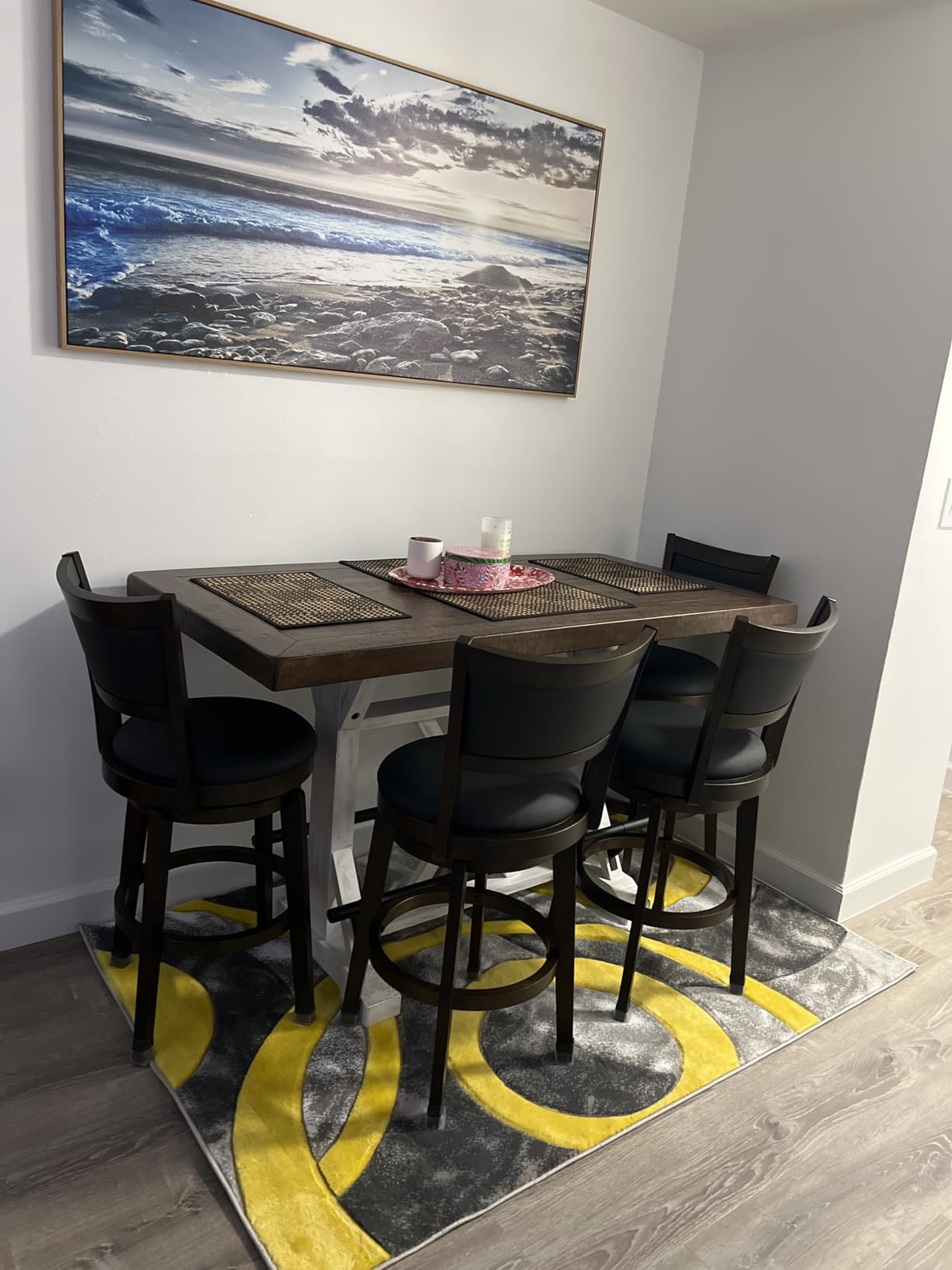 Signature Design by Ashley Farmhouse Counter Height Dining Table, White, Valebeck Series customer photo 1