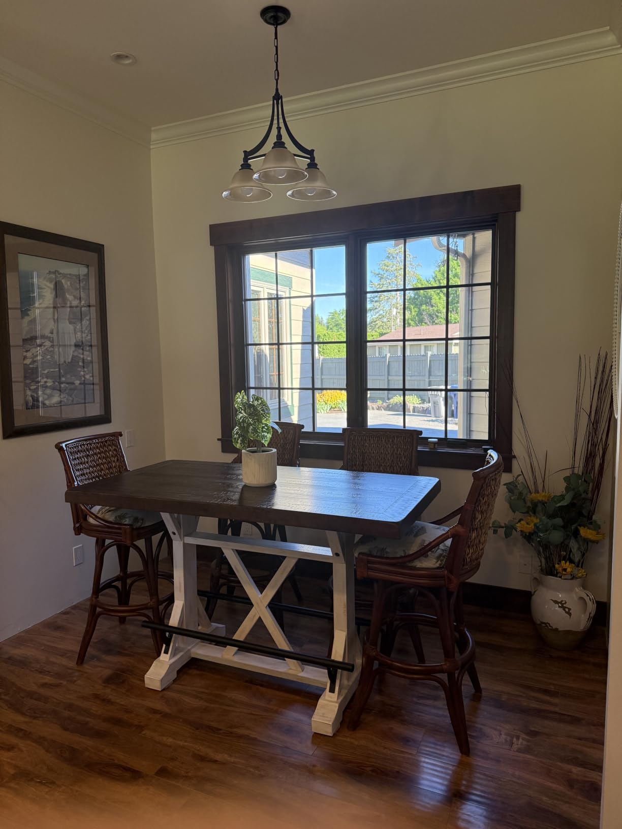 Signature Design by Ashley Farmhouse Counter Height Dining Table, White, Valebeck Series customer photo 2