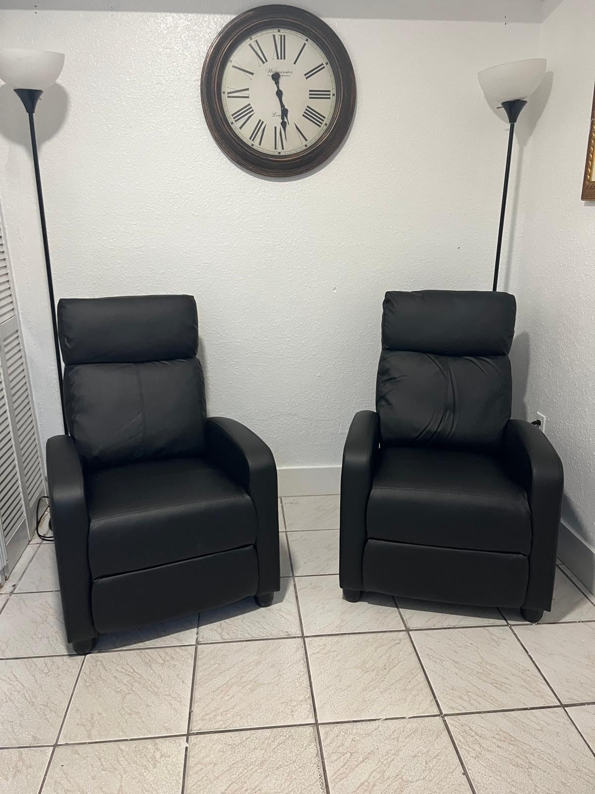 Yaheetech Recliner Chair with 3 Adjustable Angles Living Room Chairs Black | Compact Faux Leather Reclining Sofa Chair with Lumbar Support, Footrest, Pocket Springs for Bedroom Reading Room RV customer photo 1