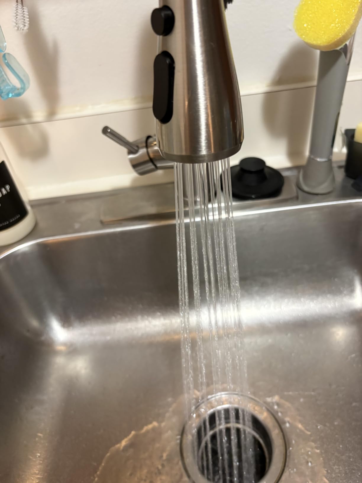 FORIOUS Kitchen Faucets Pull Down Sprayer, Stainless Steel, Brushed Nickel, Classic High Arc, Single Handle, Deck Plate for 1 or 3 Hole customer photo 1