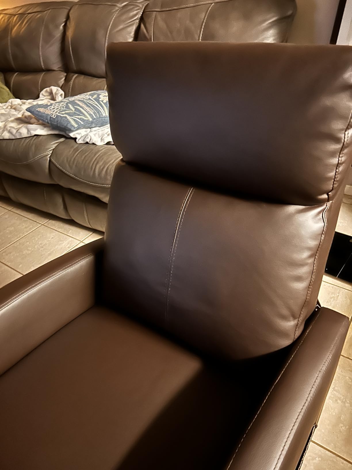Furniwell Massage Recliner Chair for Living Room PU Leather Reclining Chair | Black Adjustable Home Theater Seating, Modern Winback Single Sofa for Adults with Footrest customer photo 1