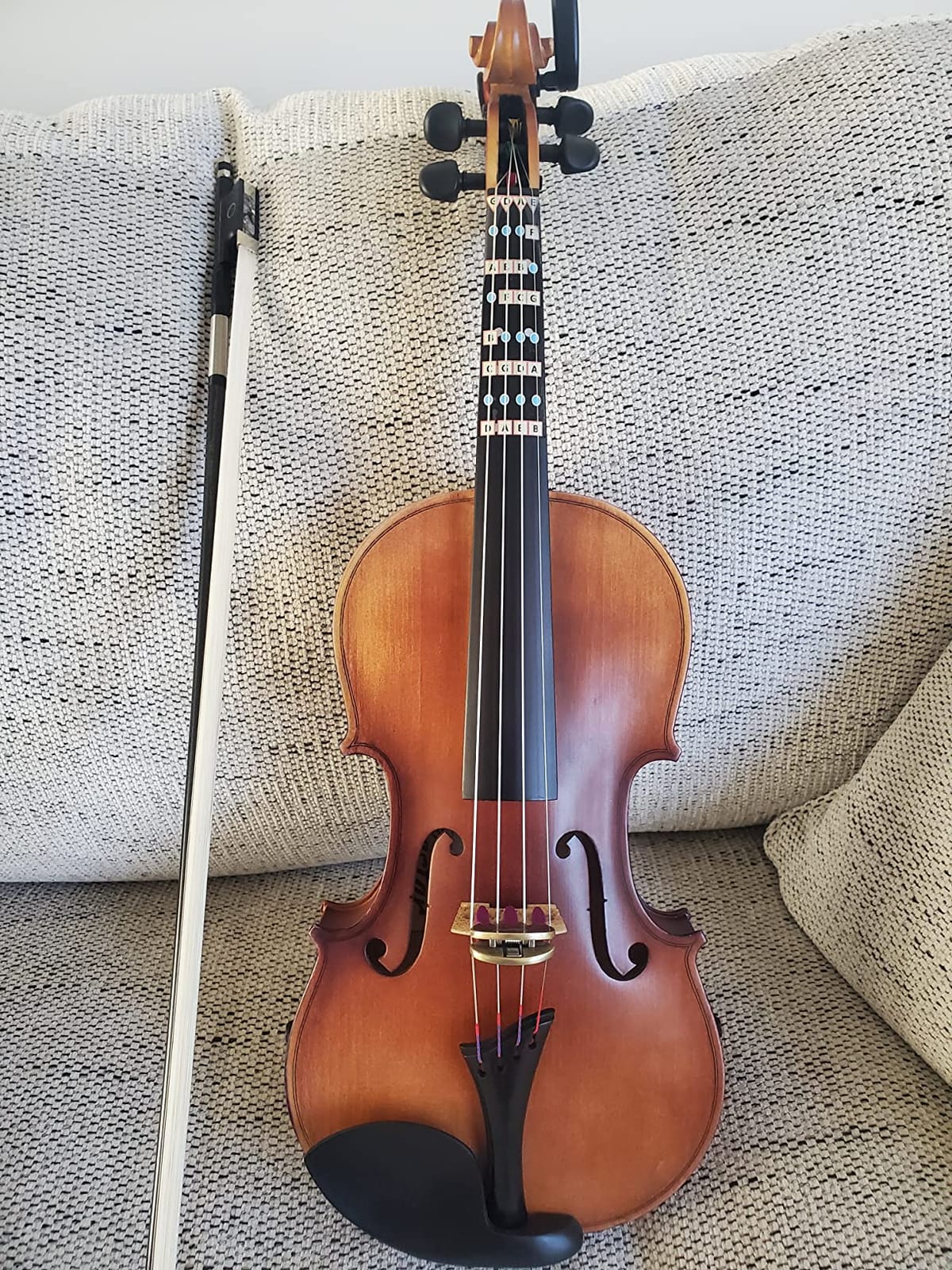Eastar 4/4 Full Size Violin Set Matte Fiddle for Beginners Adults with Hard Case, Rosin, Shoulder Rest, Bow, Tuner and Extra Strings (Imprinted Finger Guide on Fingerboard), EVA-3 customer photo 1