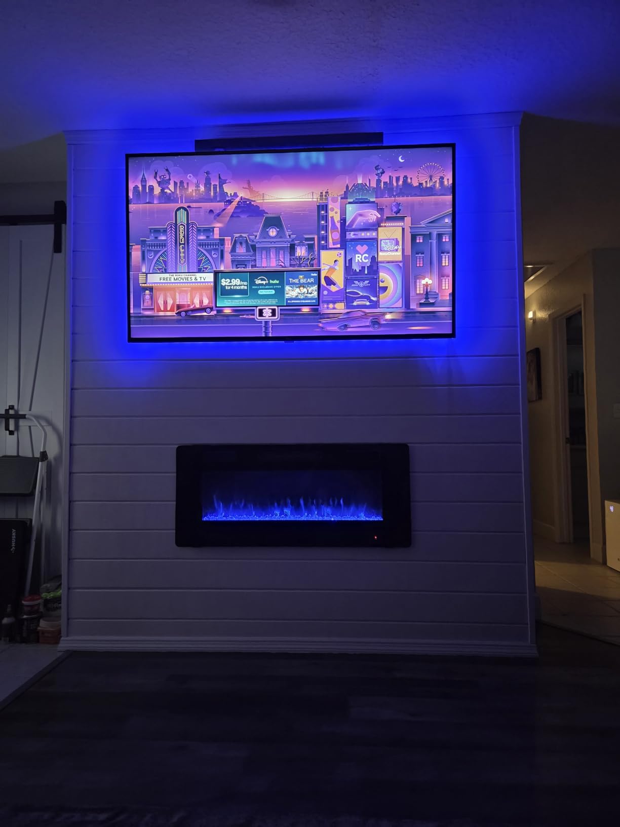 Antarctic Star 36 Inch Electric Fireplace in-Wall Recessed and Wall Mounted, Fireplace Heater and Linear Fireplace with Multicolor Flame, Timer, 750/1500W Control by Touch Panel & Remote customer photo 1