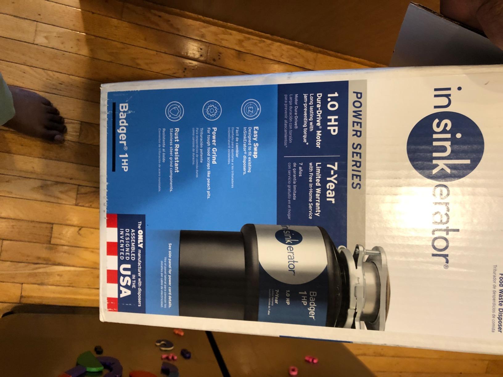 InSinkErator Garbage Disposal, Badger 1 HP, Power Series, 1 HP Continuous Feed, Black customer photo 1