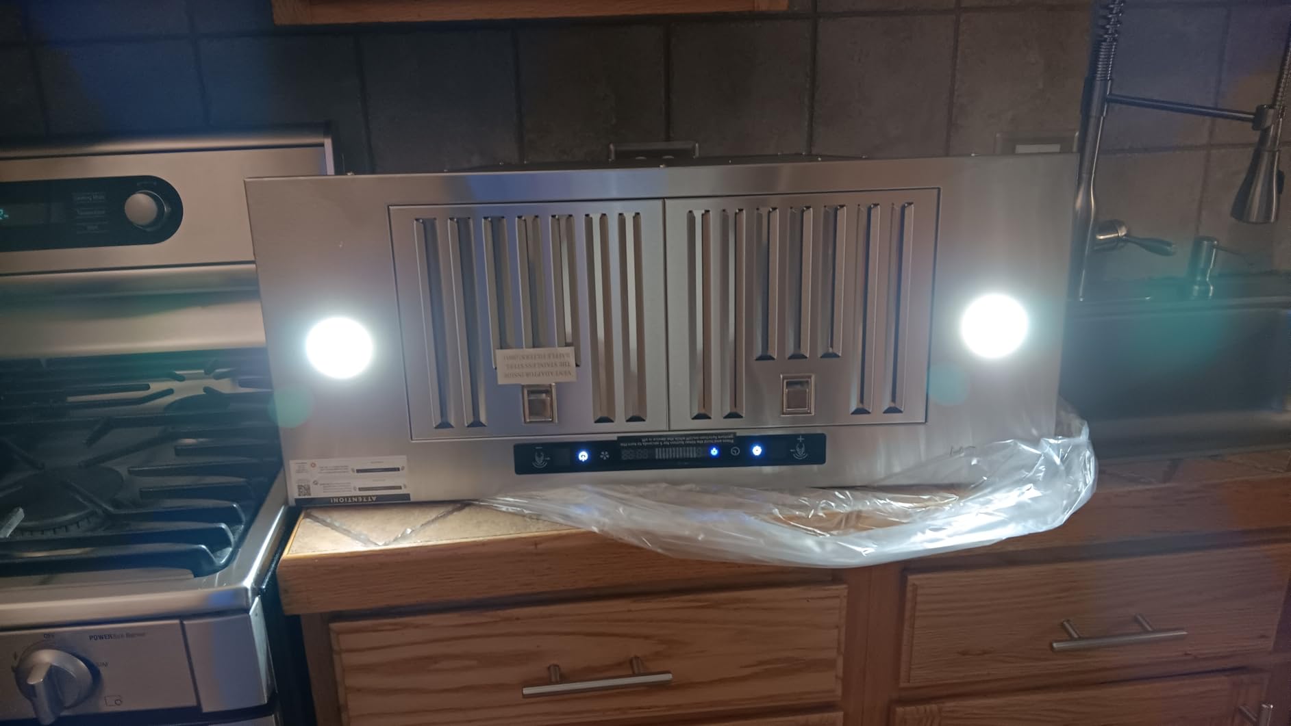 36 inch Insert Range Hood 900 CFM, Ducted/Ductless Convertible Vent Hood | IKTCH Stainless Steel Built-in Kitchen Vent Hood with 4 Speed Gesture Sensing&Touch Control Panel customer photo 1
