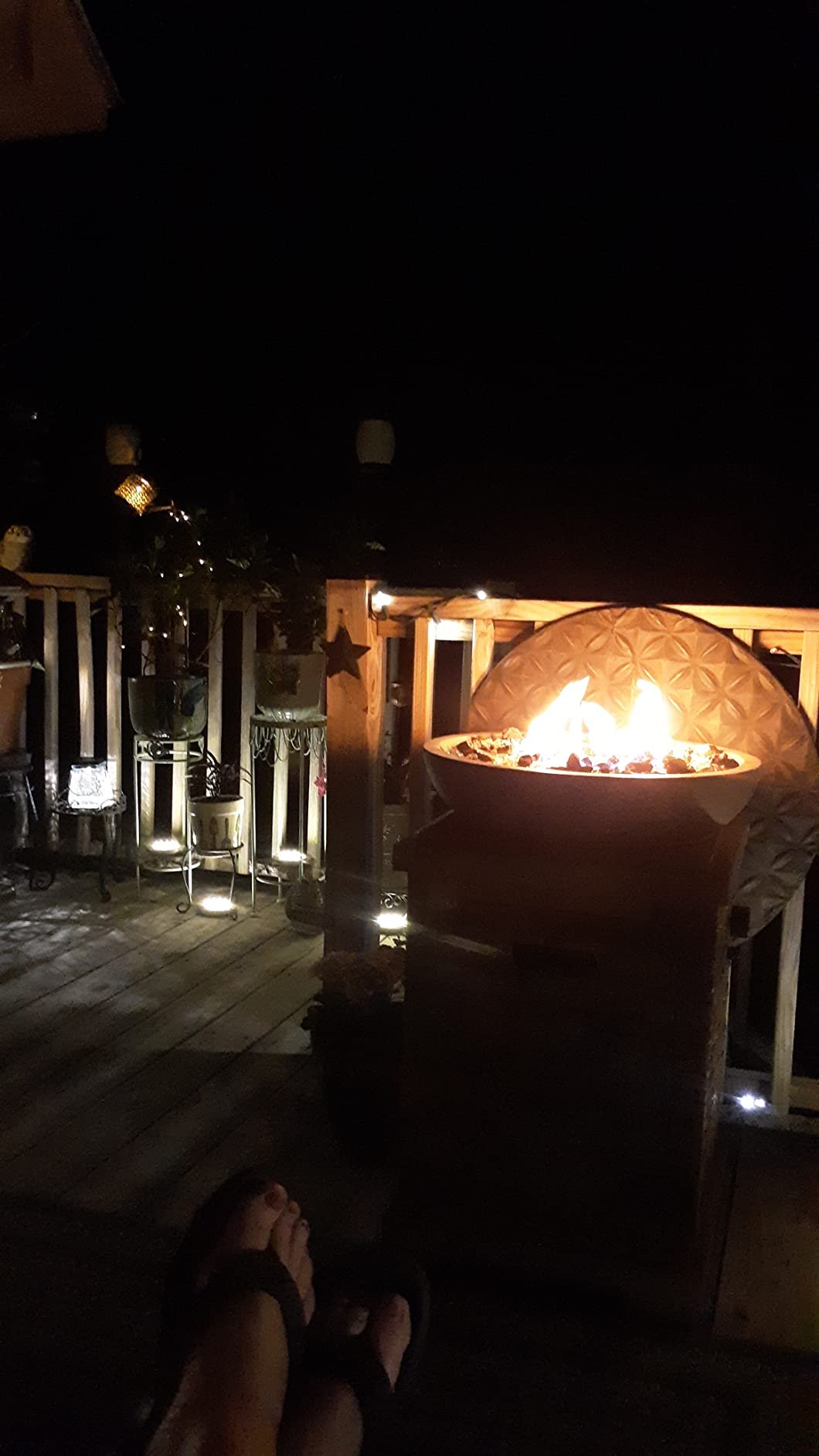 SUNBURY Outdoor Propane Fire Pit, Gas Fire Pit for Outside Patio, Stone Outdoor Fire Table Fire Column 40,000 BTU Propane Fire Tables Firepit Table w Lava Rocks, CSA Certified, Waterproof Cover customer photo 1