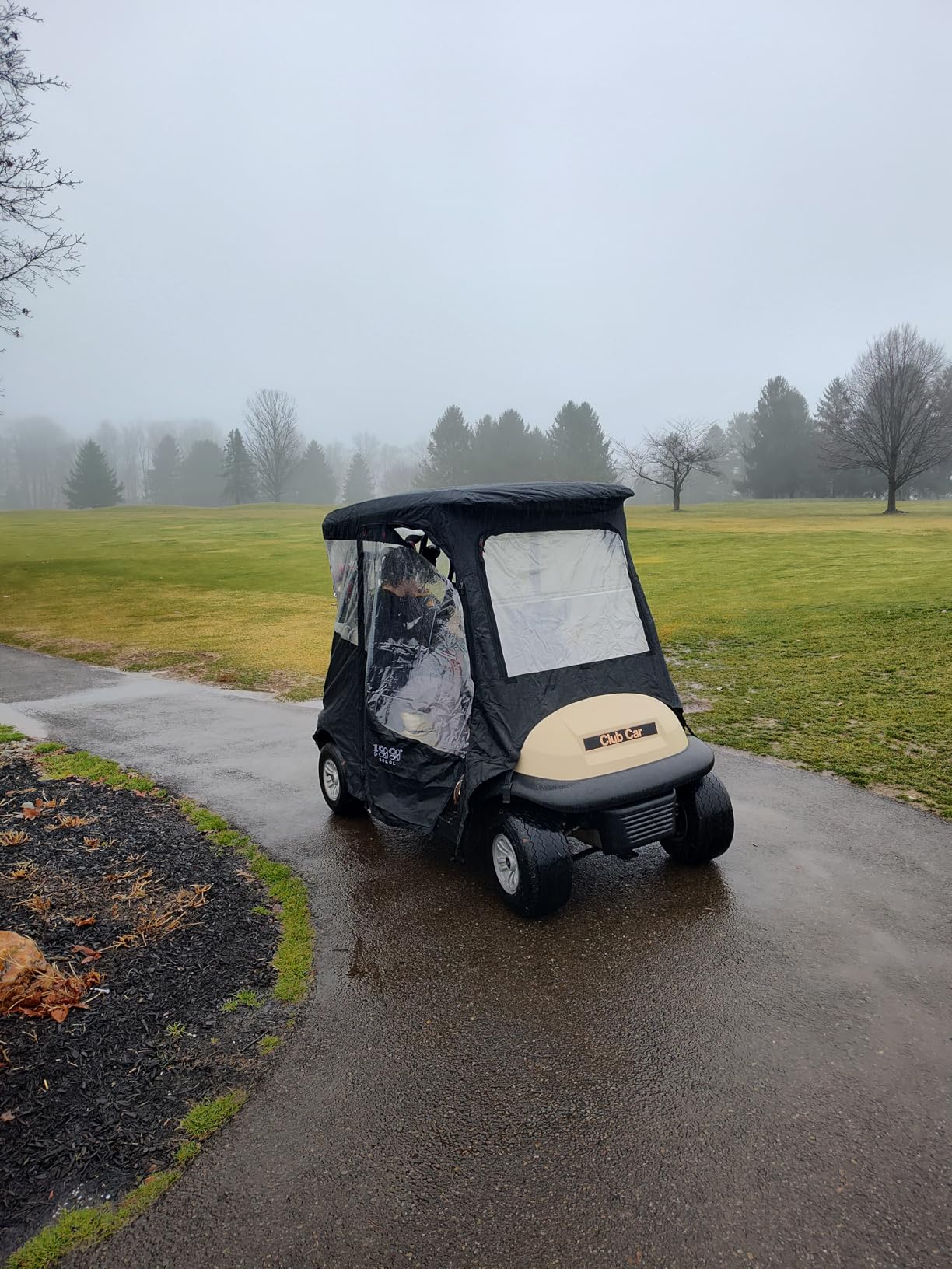 10L0L Deluxe 2 Passenger Enclosure for Club Car Precedent Onward Tempo | 2004 Up, 4-Side Clear PVC+ Patented Zipper Mirror/Rear Openings, 800D Water-Repellent Polyester, 6-Hook Install, Carry Bag customer photo 1