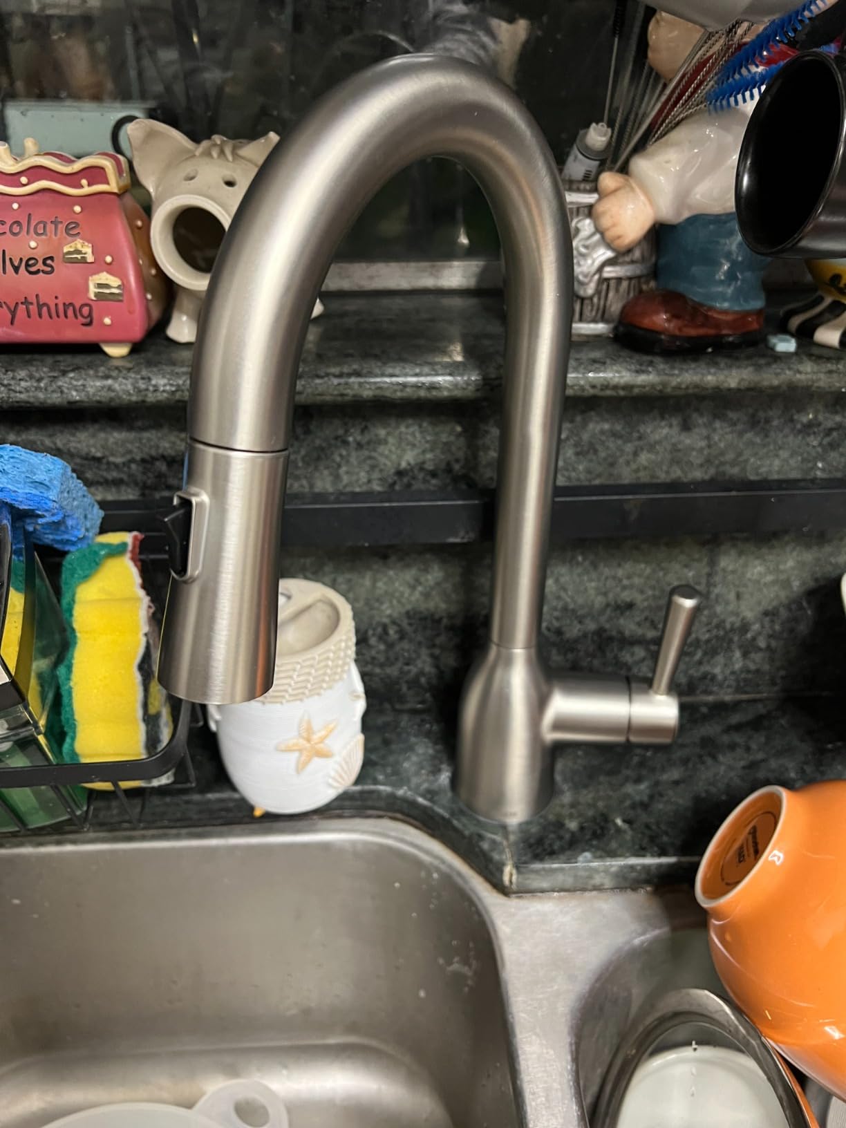 Moen Adler Spot Resist Stainless One-Handle High Arc Pulldown Kitchen Faucet with Power Clean, 87233SRS customer photo 1